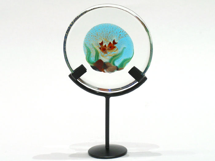 Aquarium disc on metal stand miniature - small size