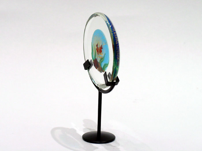 Aquarium disc on metal stand miniature - small size