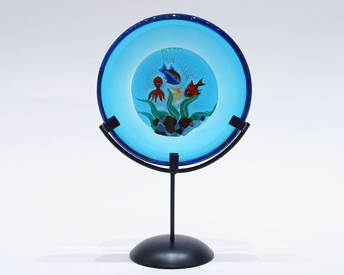 Aquarium with octopus disc on metal stand miniature - medium