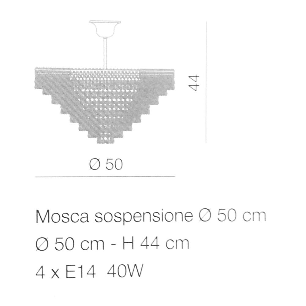 Mosca 4 Lights ceiling chandelier cm 50- Murano Glass Lighting