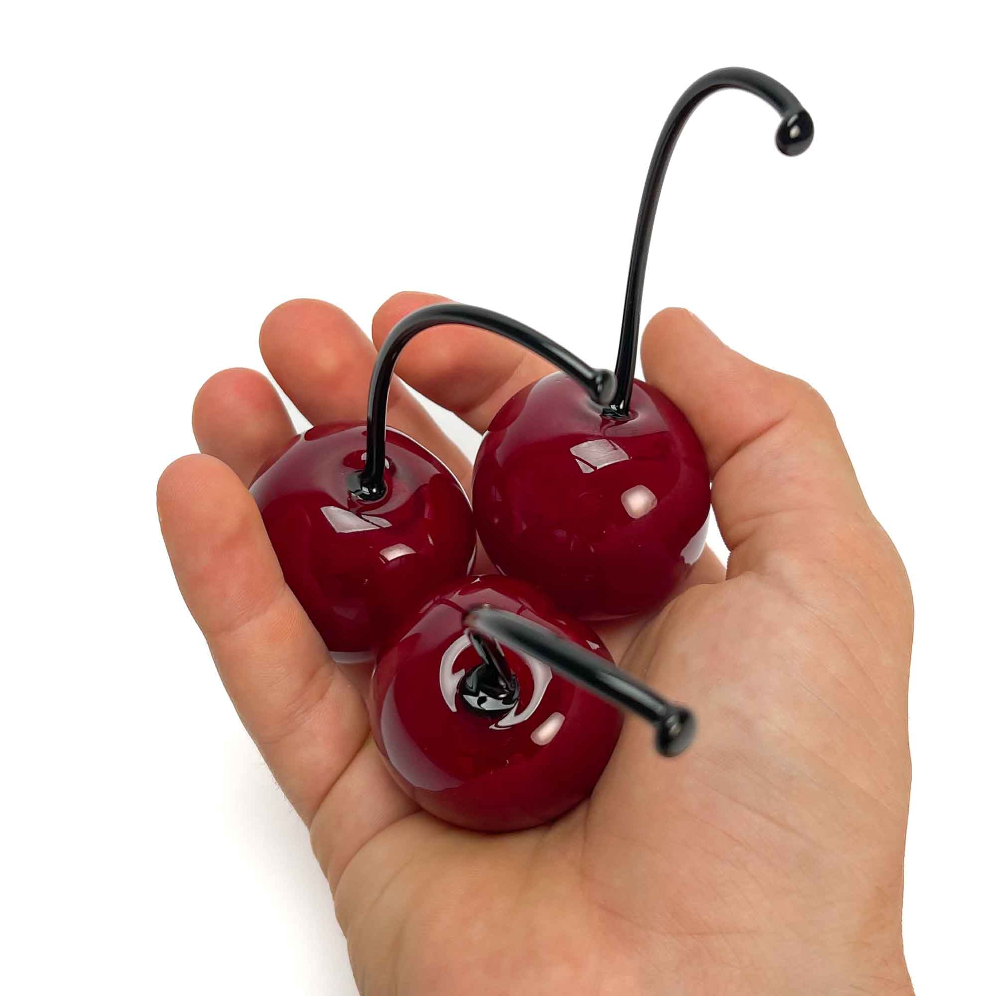 Set of Glass Cherries - Medium Size