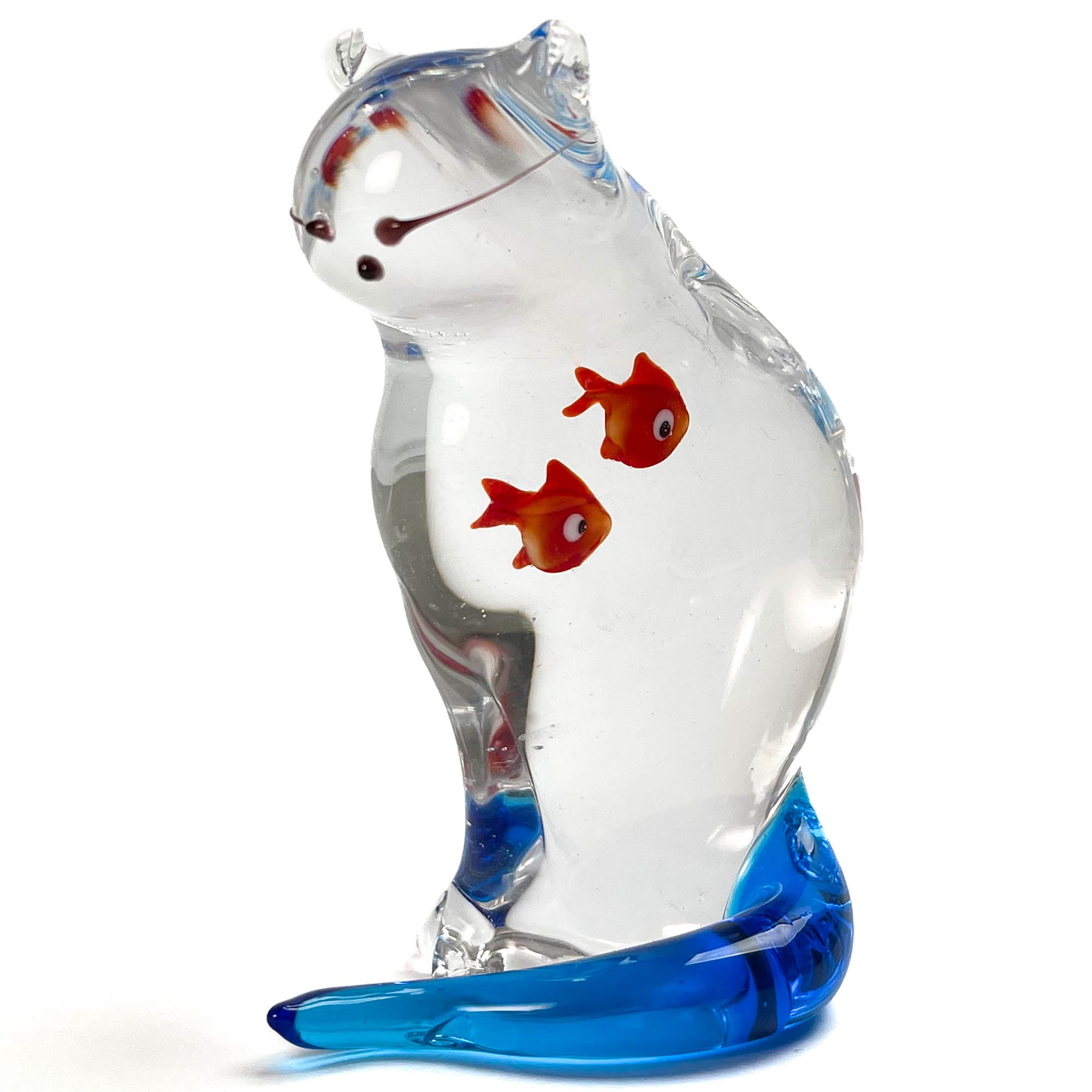 Chat avalant un poisson - Verre de Murano