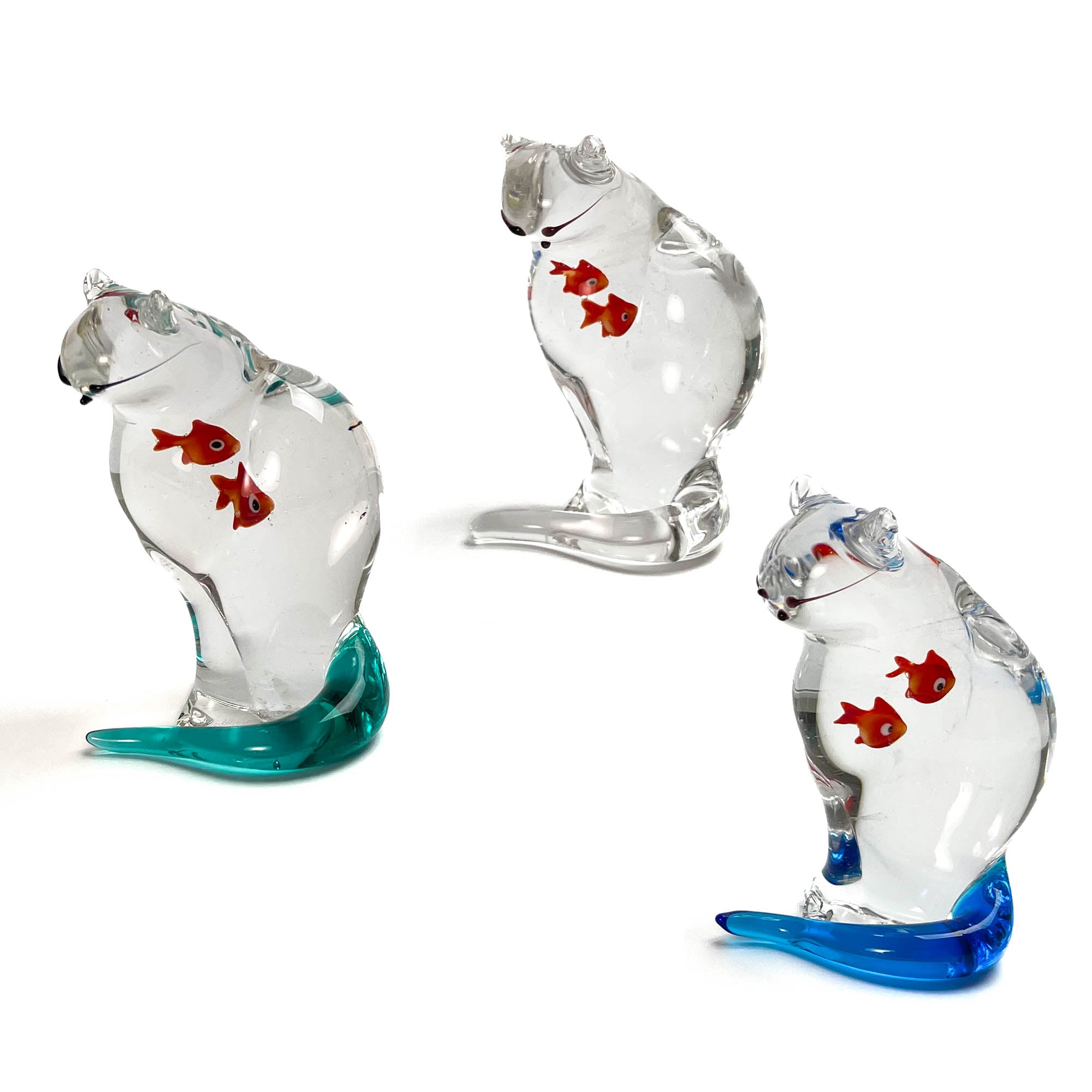 Chat avalant un poisson - Verre de Murano