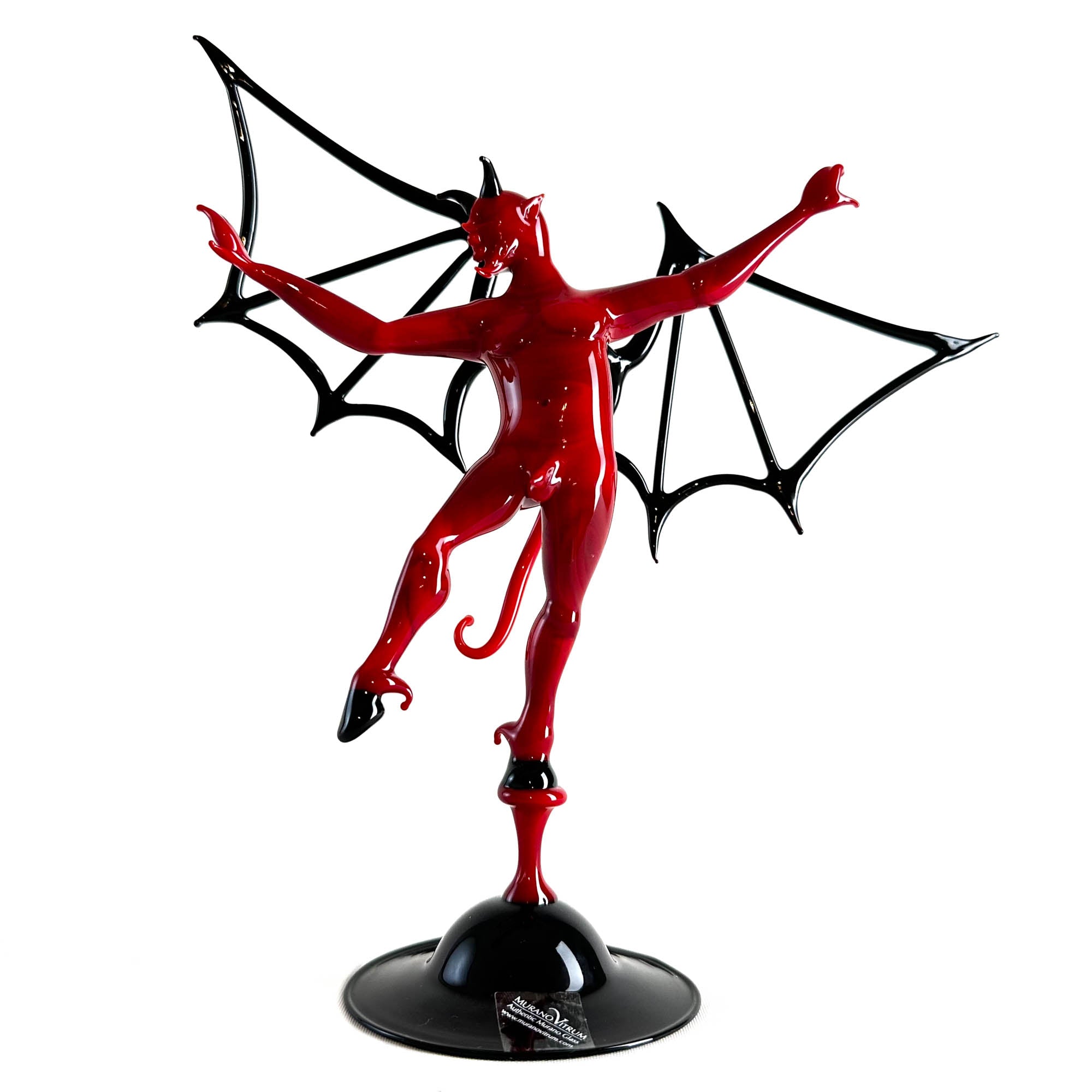 Diable rouge aux ailes noires - Verre de Murano