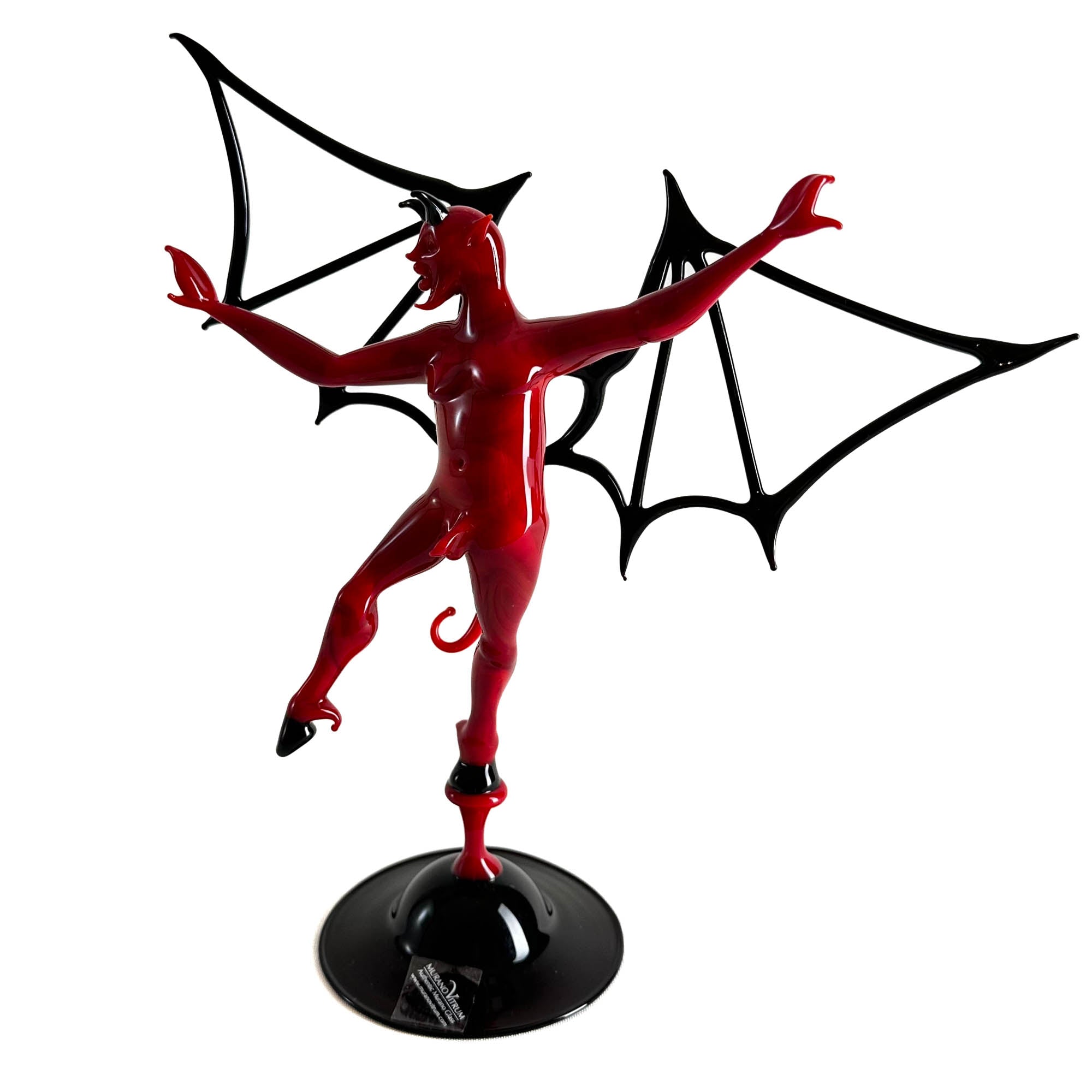 Red Devil with Black Wings - Murano Glass