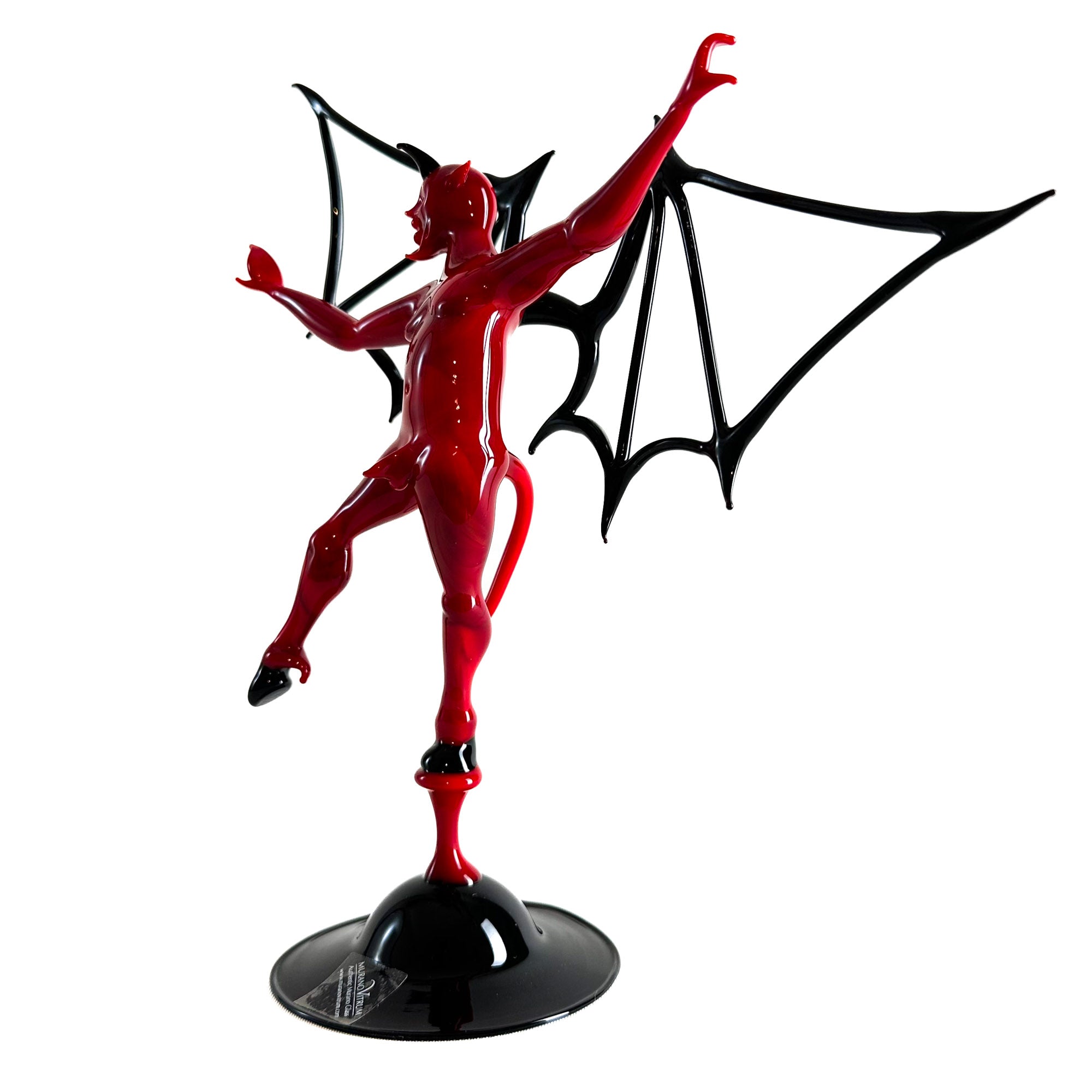 Diable rouge aux ailes noires - Verre de Murano