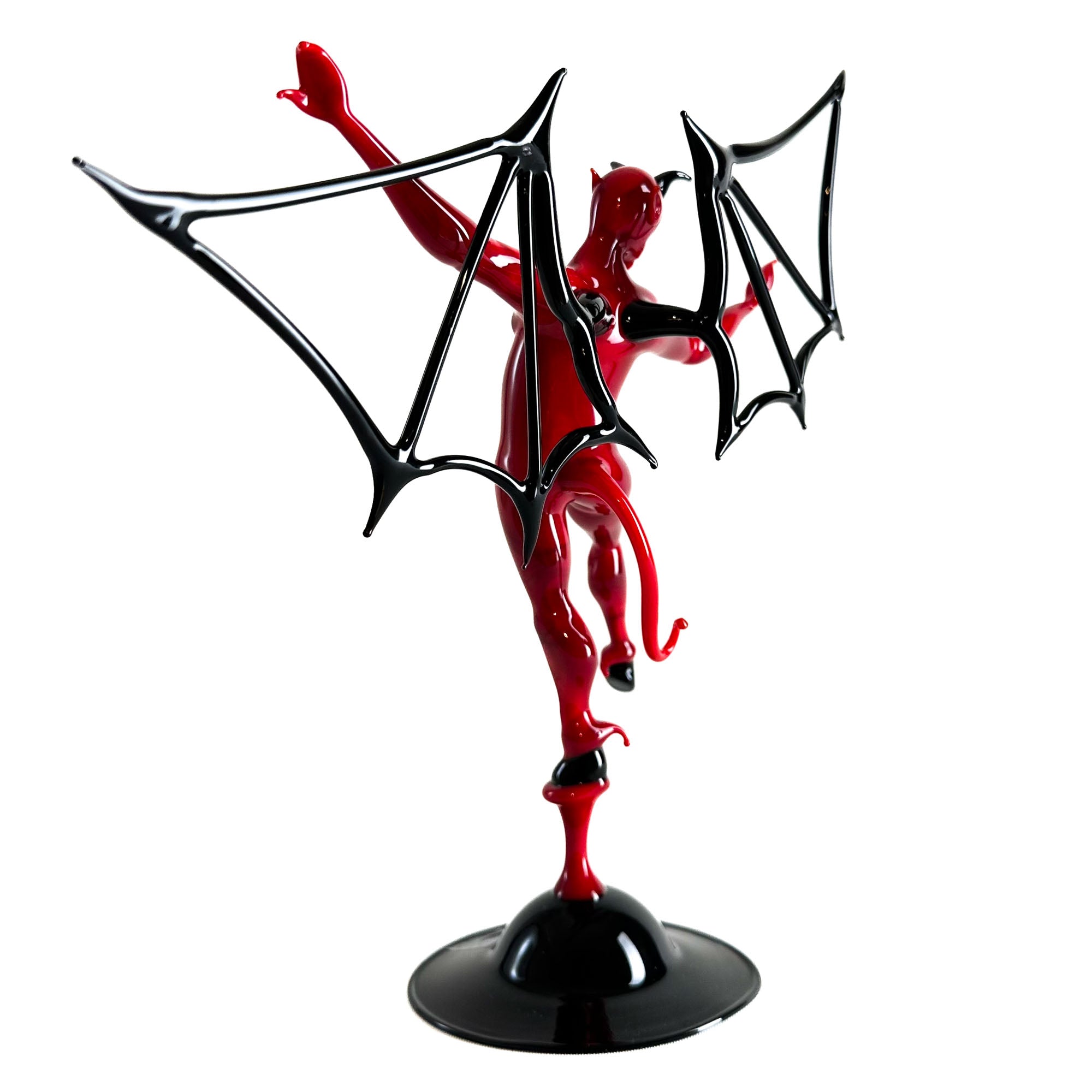 Red Devil with Black Wings - Murano Glass