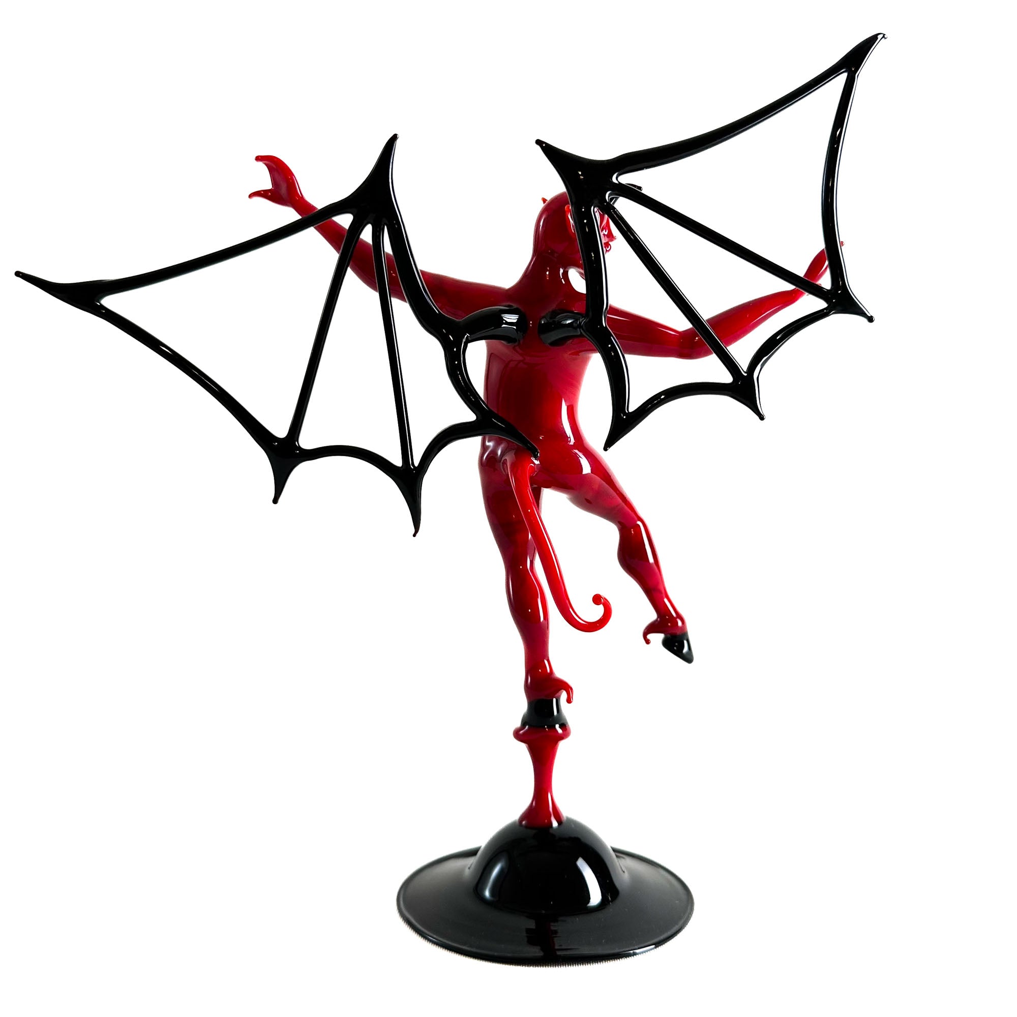 Red Devil with Black Wings - Murano Glass