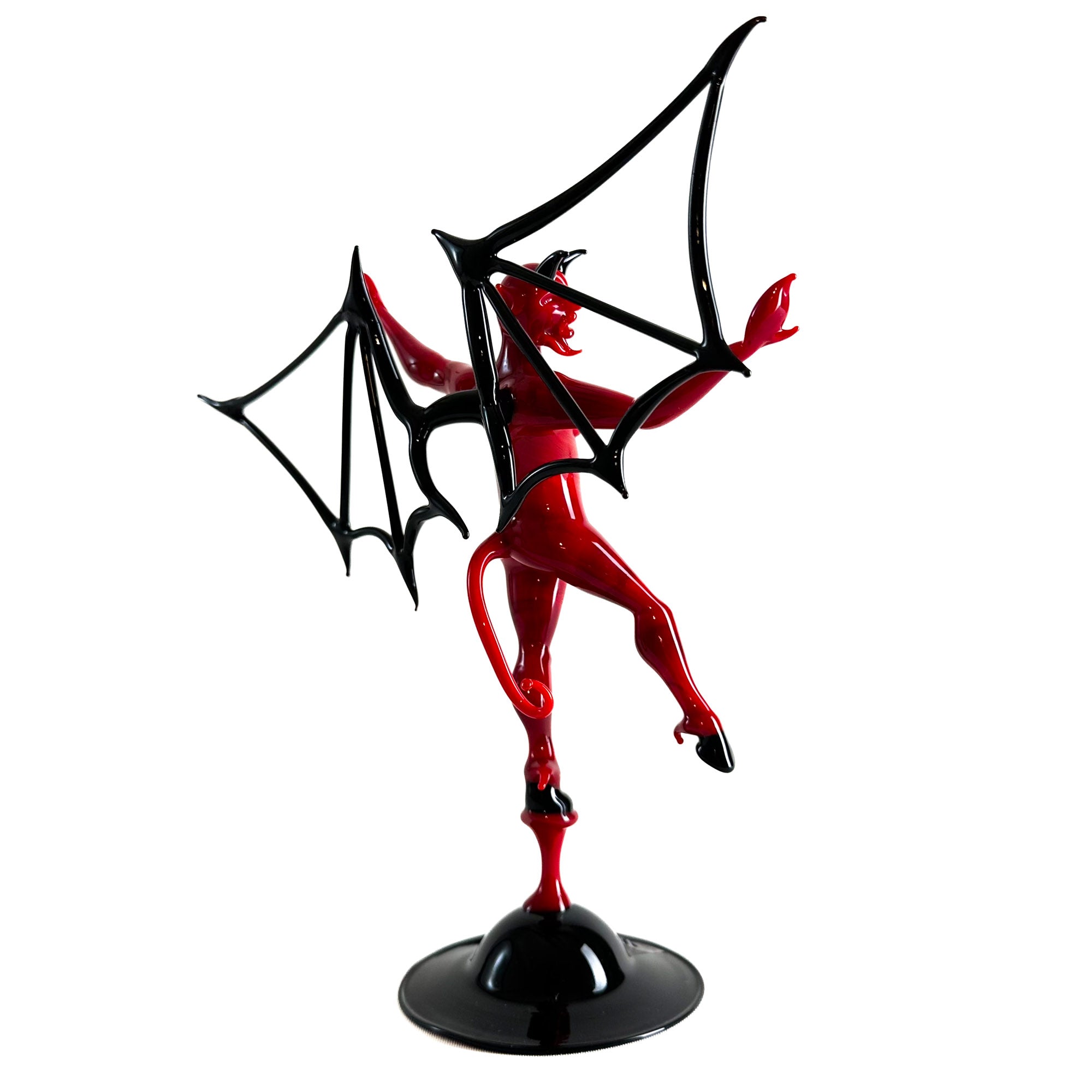 Red Devil with Black Wings - Murano Glass