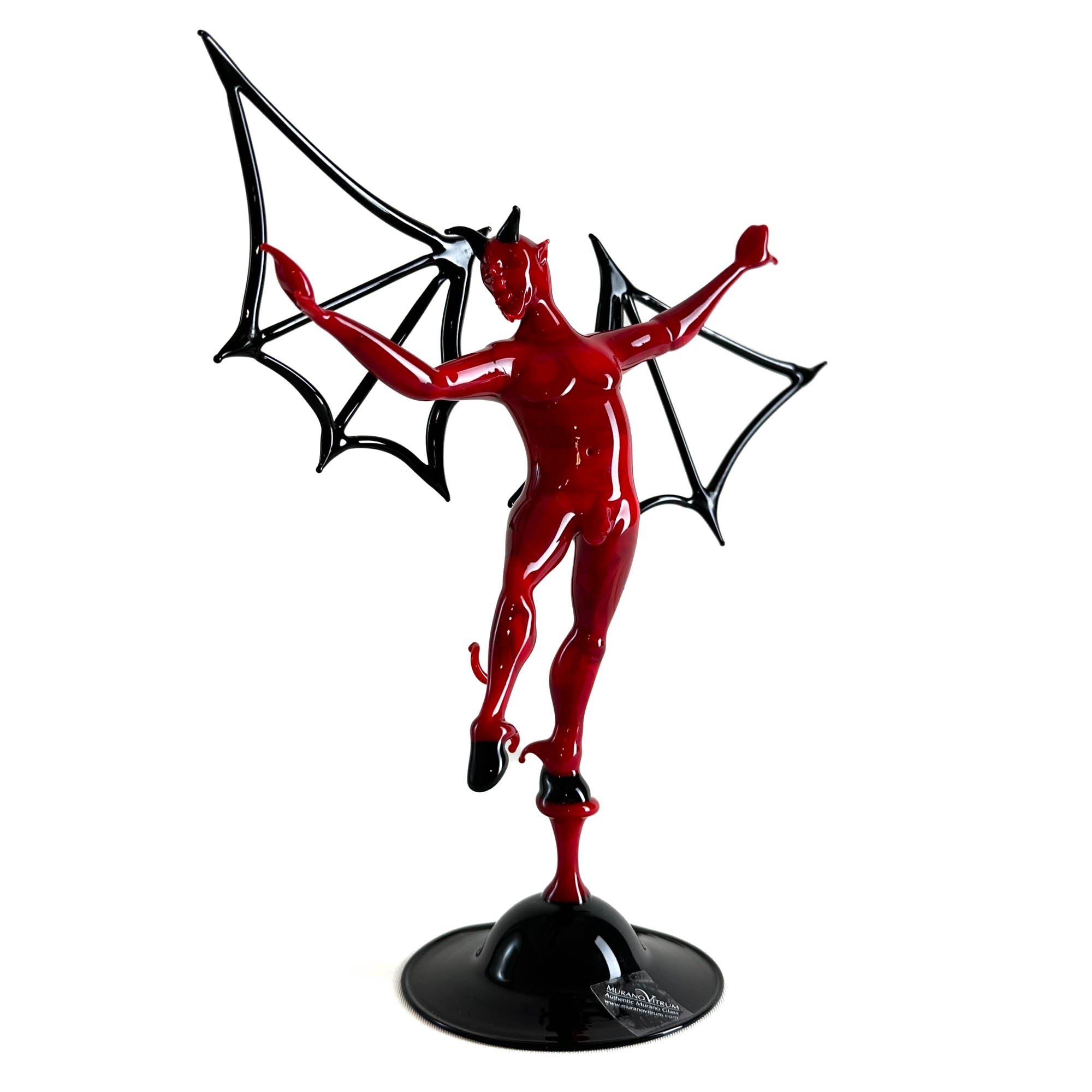 Red Devil with Black Wings - Murano Glass