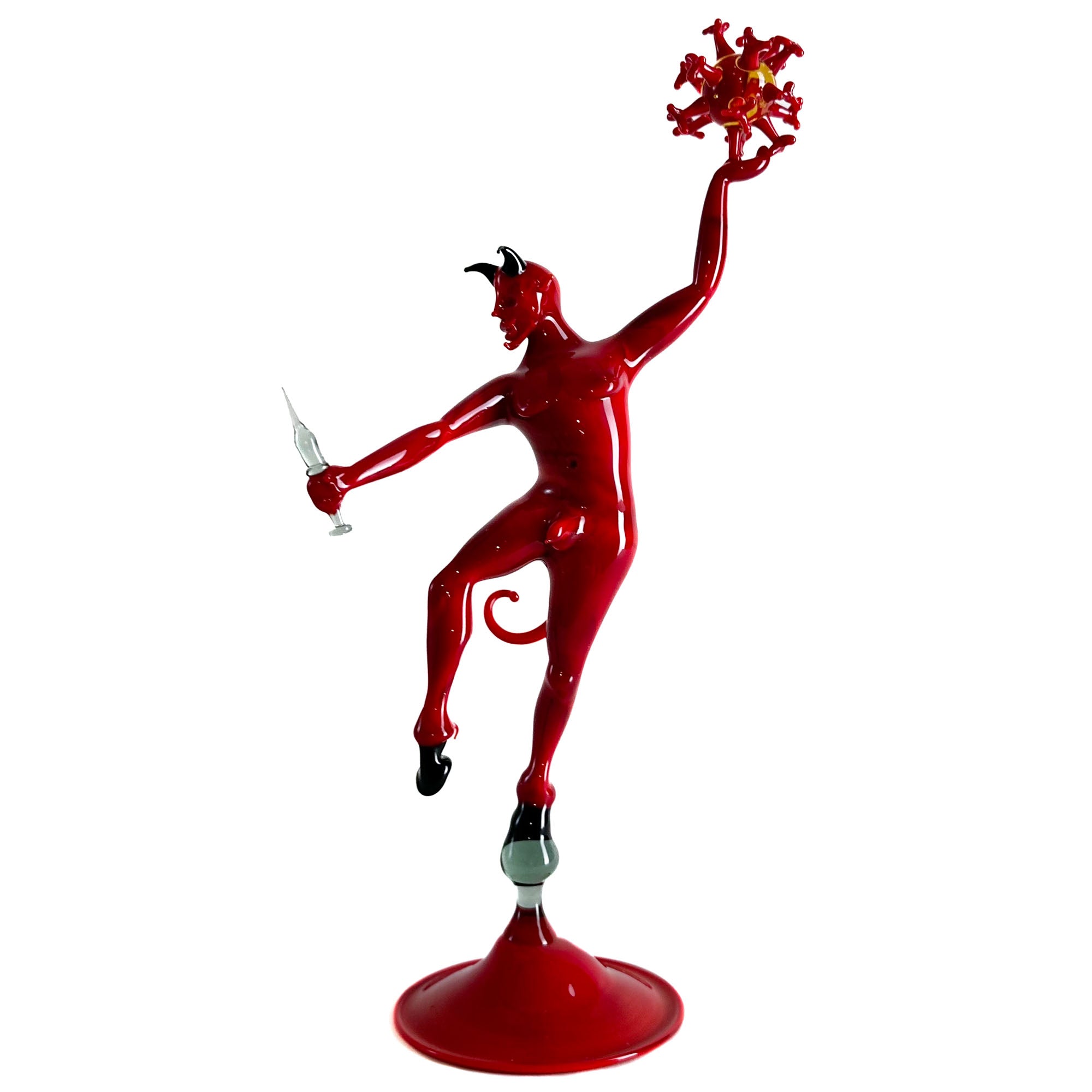 La défaite du mal - Diable rouge en verre de Murano