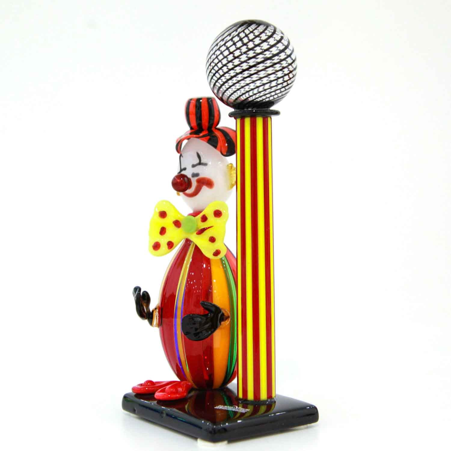 Funny Clown on Lamppost- Murano Glass