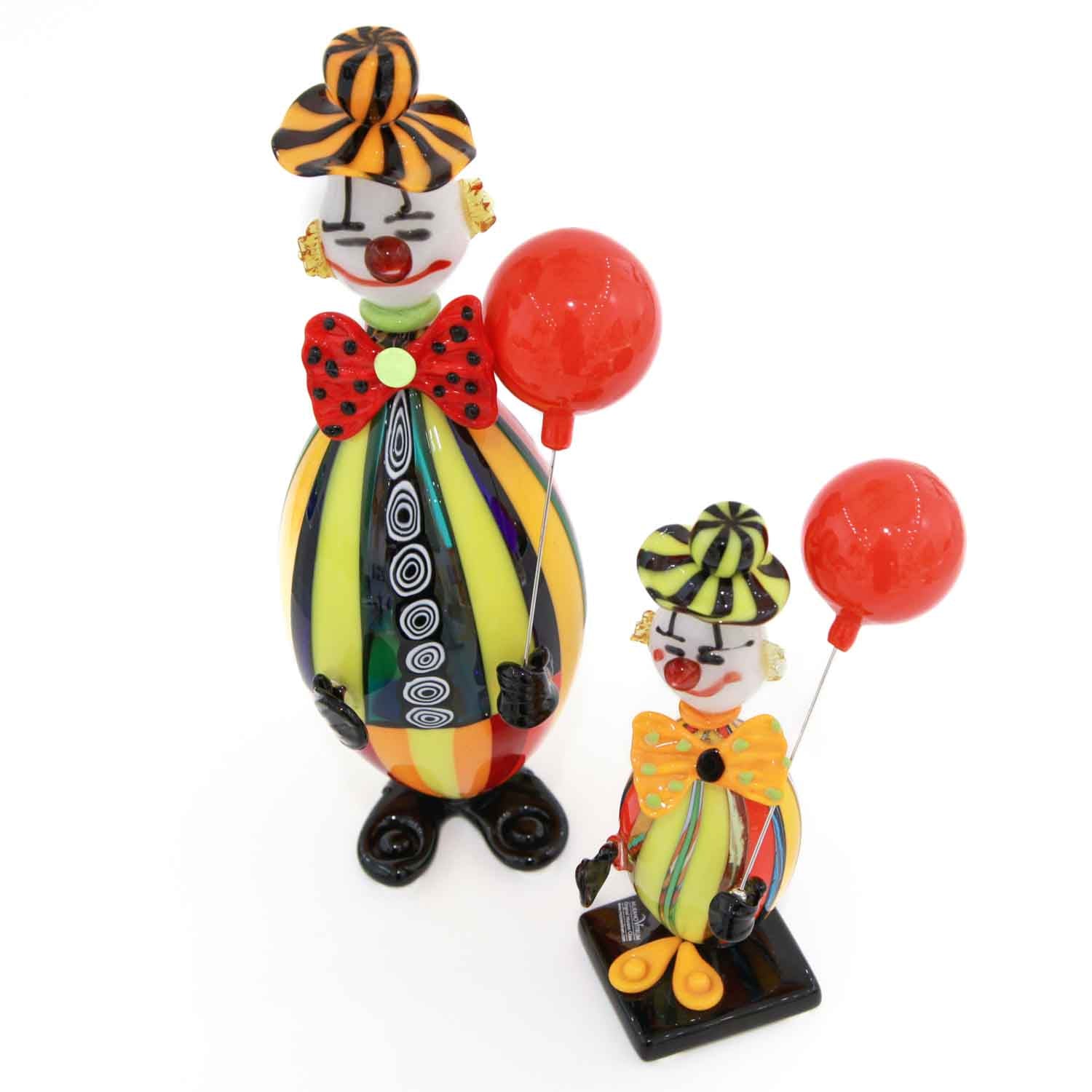 Clown drôle avec ballon - Verre de Murano