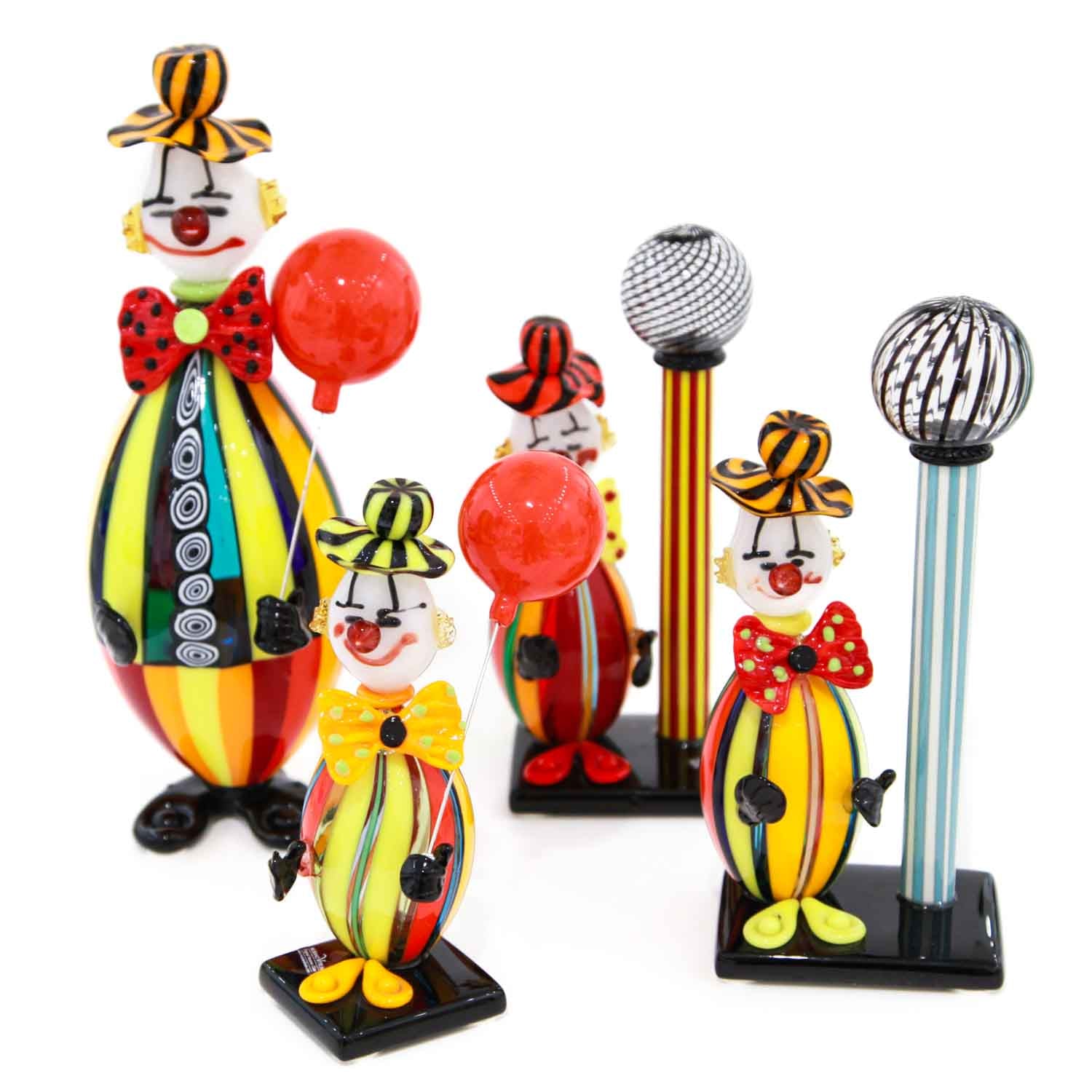 Funny Clown with Balloon- Murano Glass