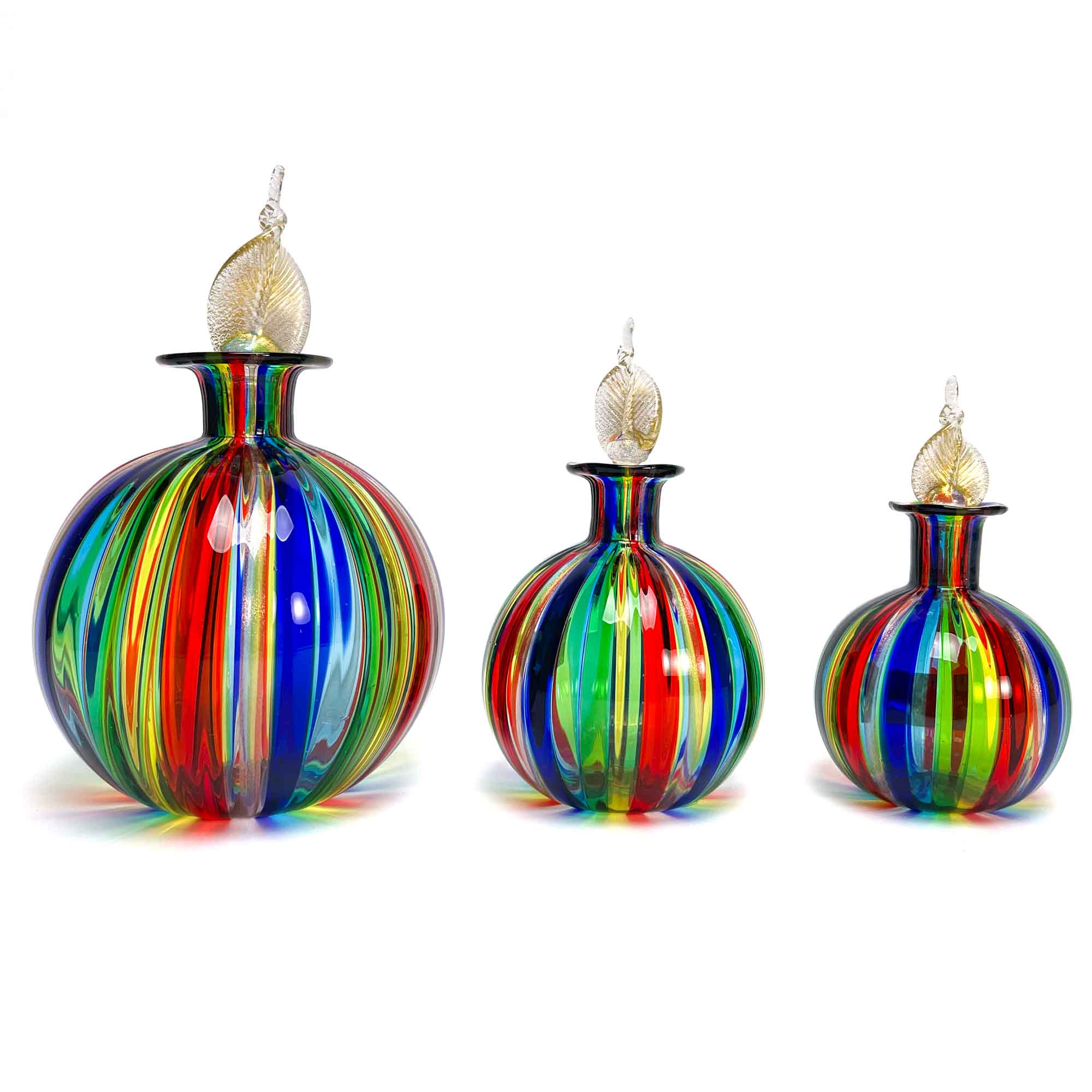 Round Rainbow Glass Bottle