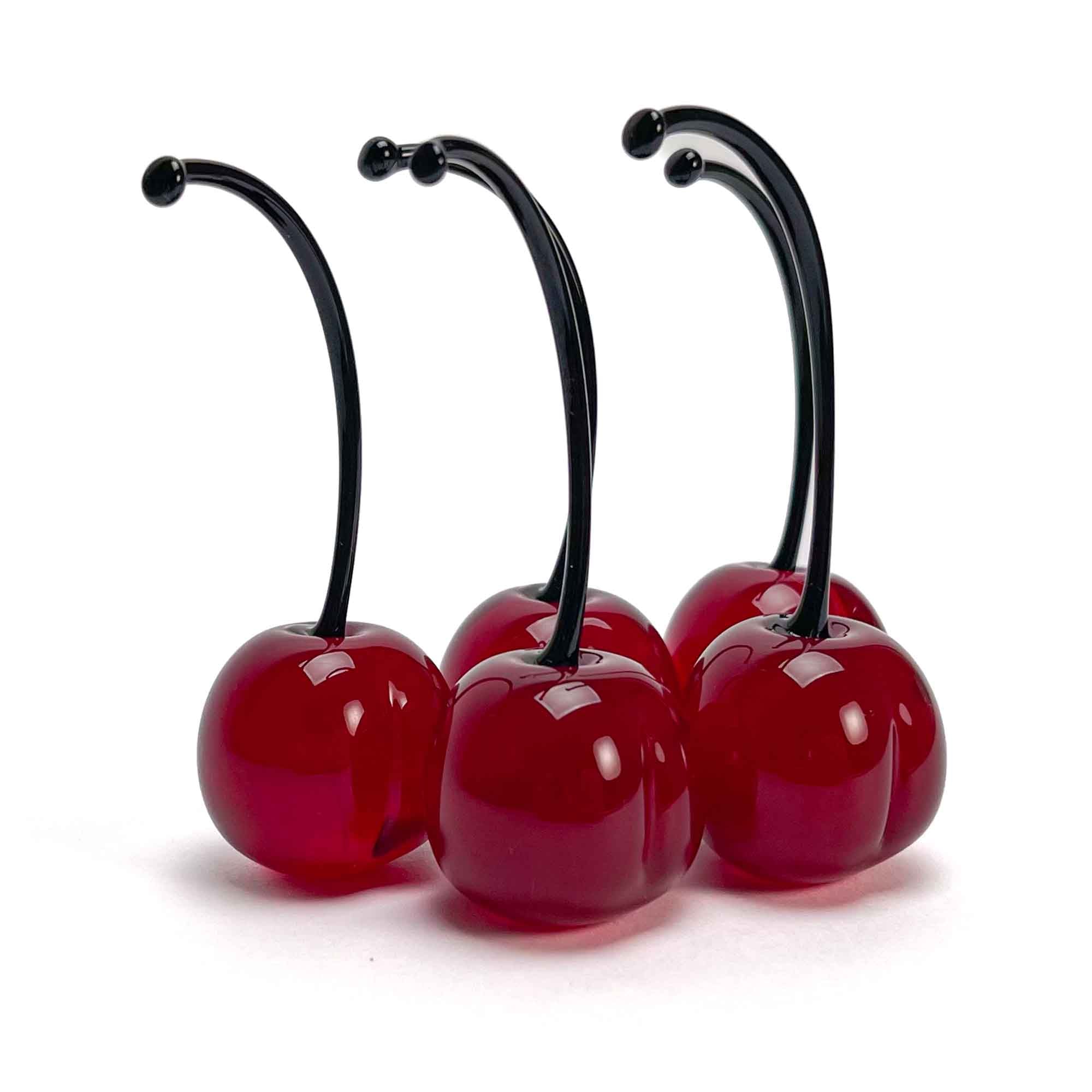 Cerises en verre de taille naturelle