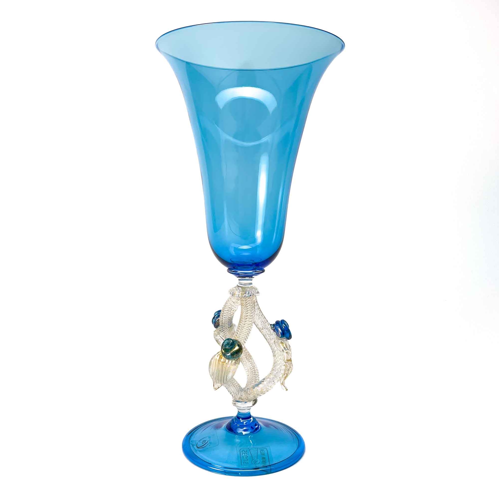 Aquamarine Murano Glass Goblet - Seguso