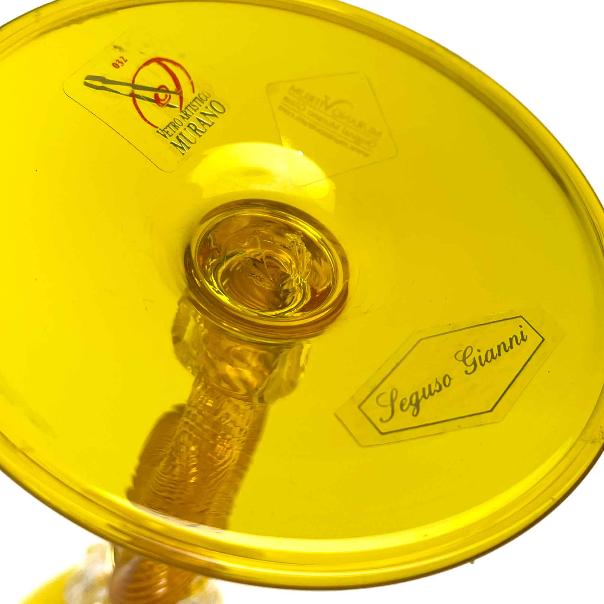 Yellow Murano Glass Goblet - Seguso