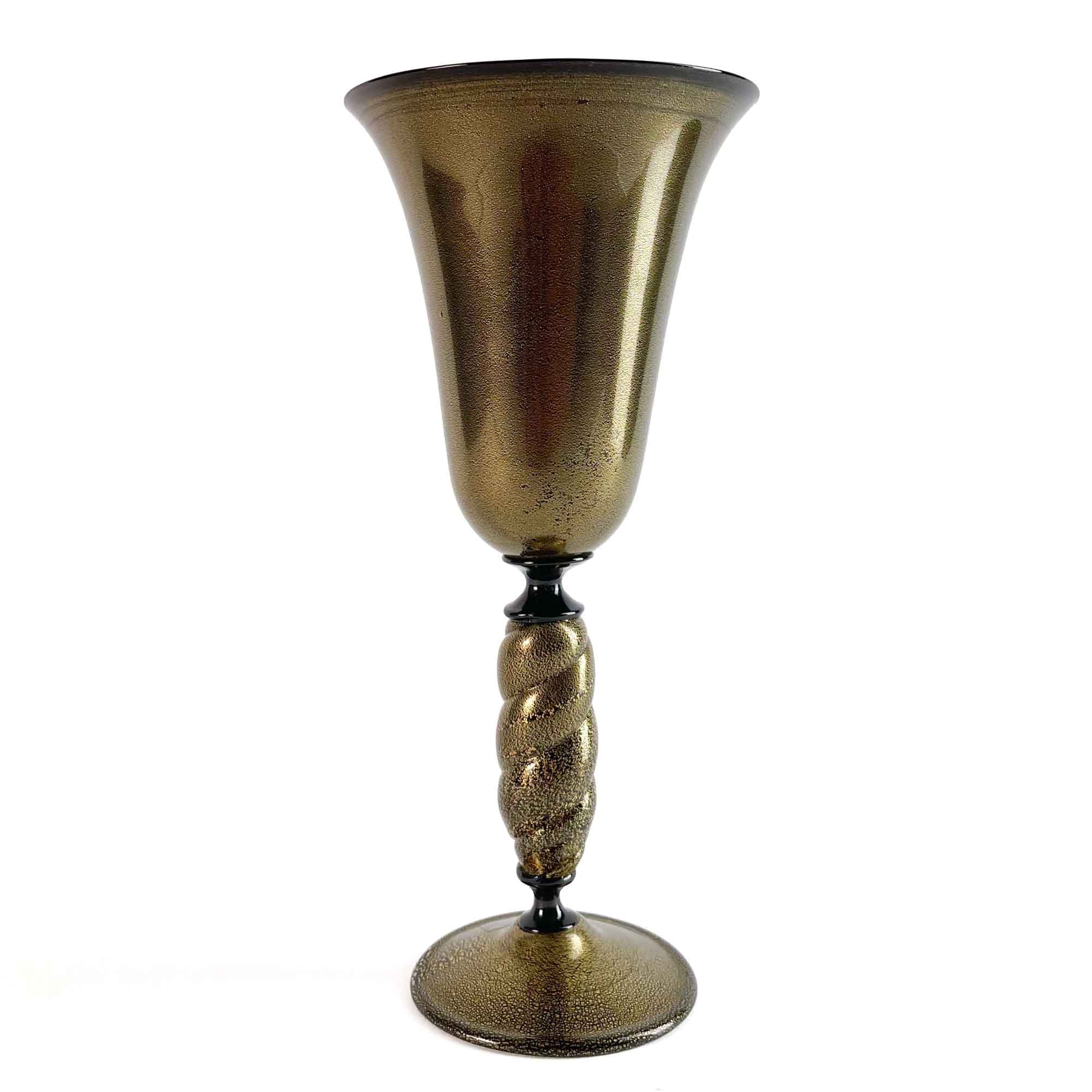 Black and Gold Artistic Chalice - Murano Glass