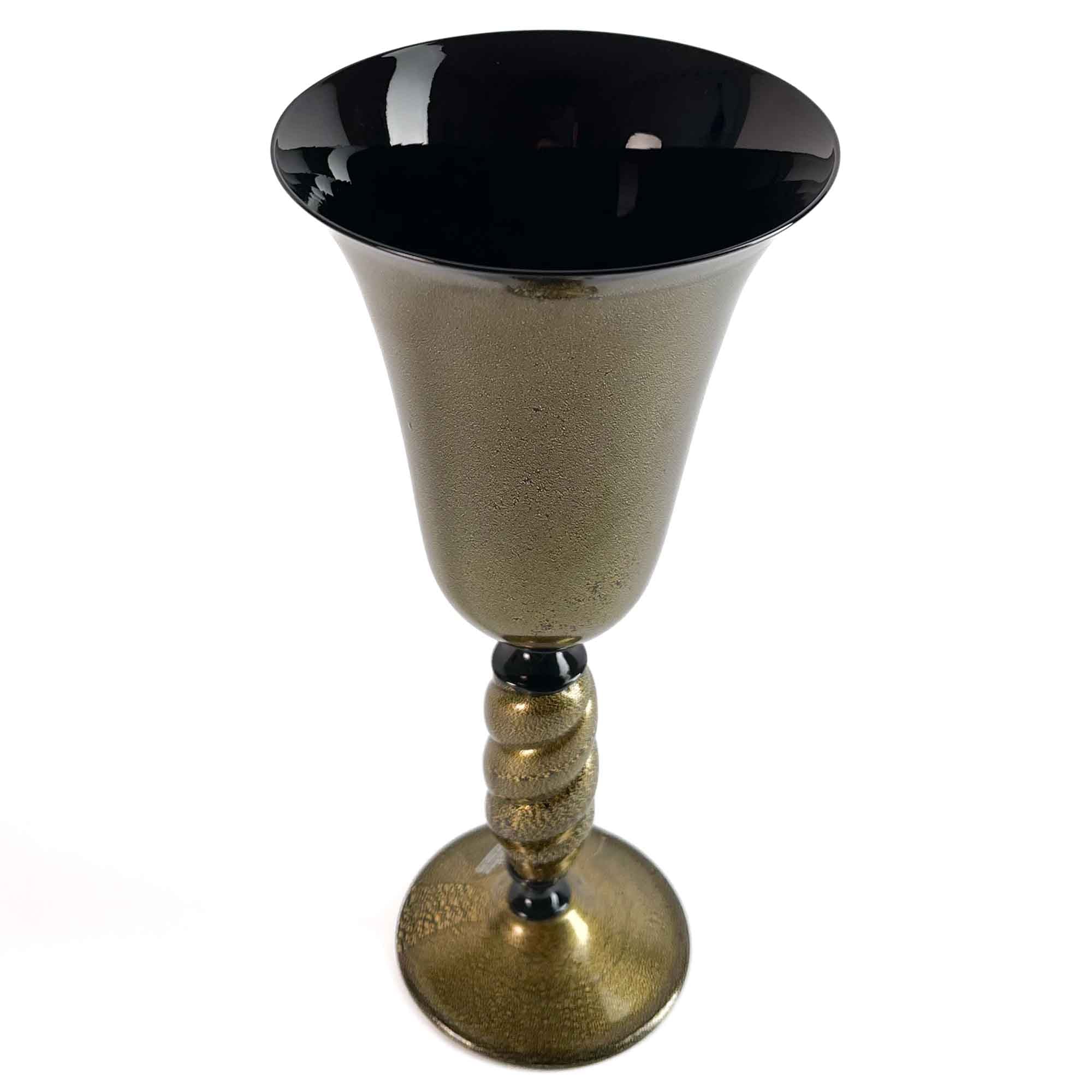 Black and Gold Artistic Chalice - Murano Glass