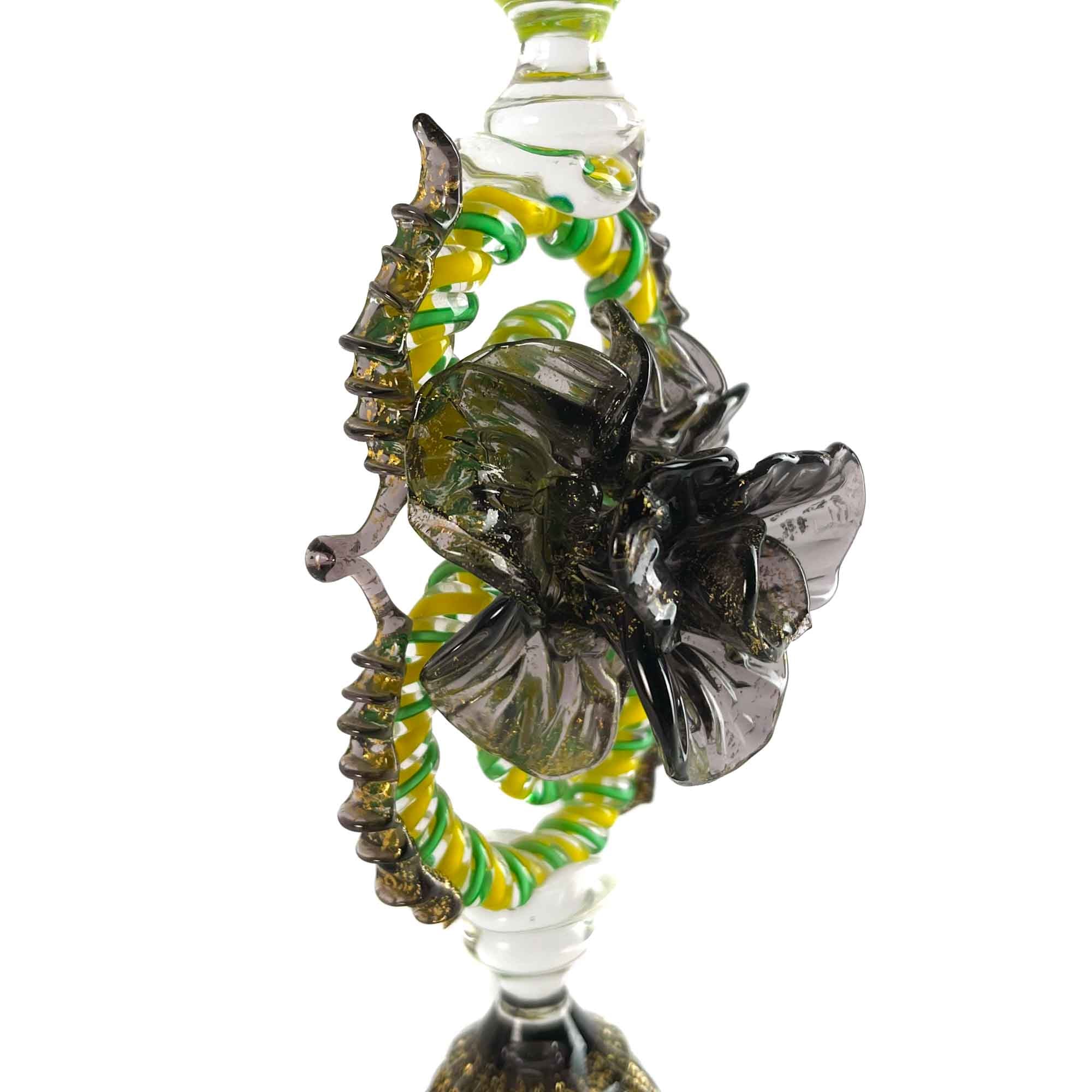 Goblet with decorative flower - Murano Glass art