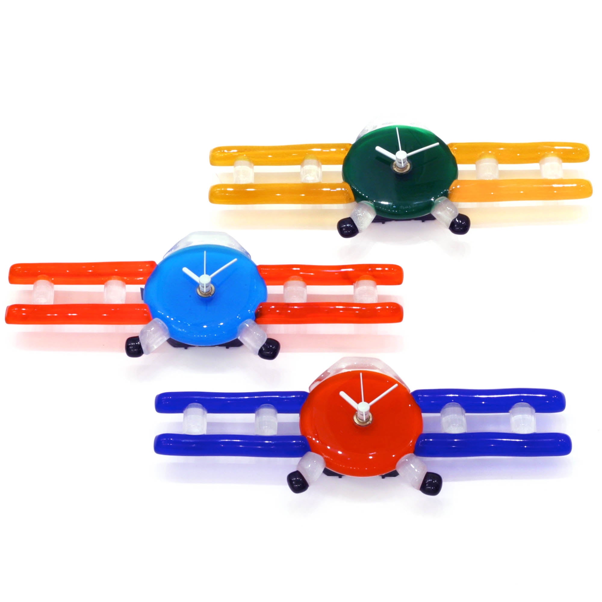 Wall clock - Biplane - Glass