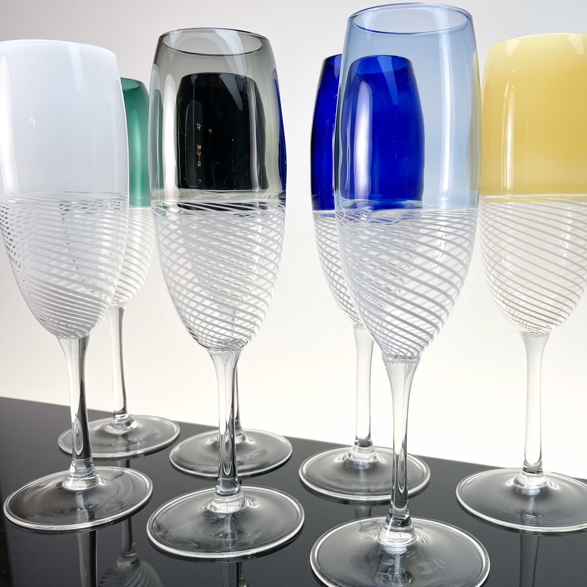 Prosecco & champagne Foscarini glasses, set of two - Murano Glass