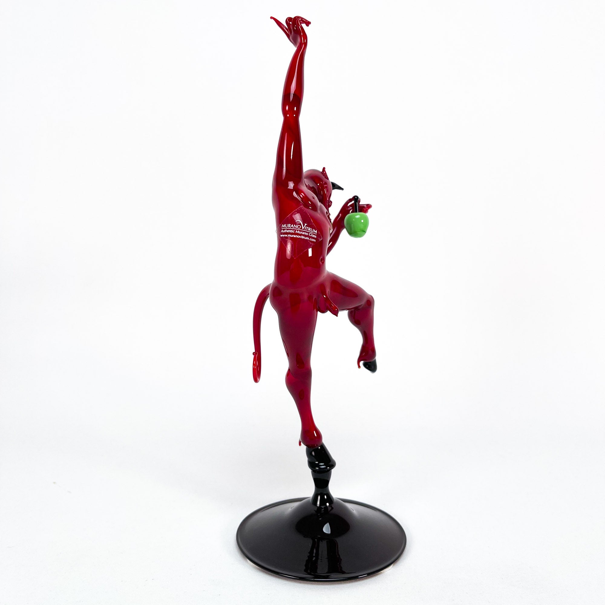 Red devil with apple - Murano Glass