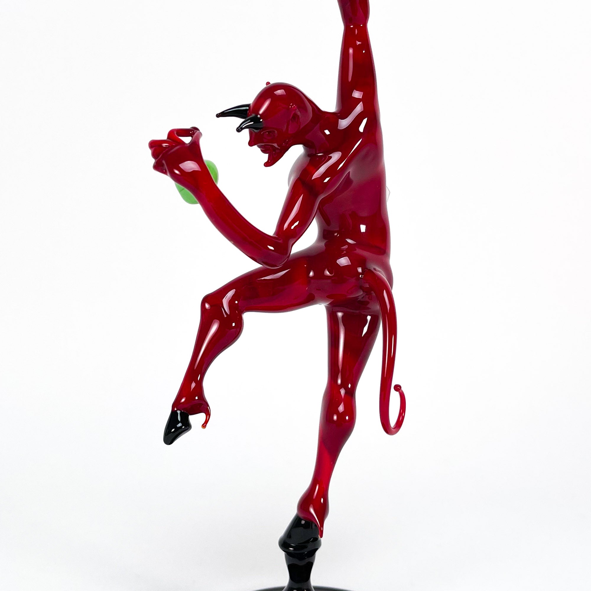 Red devil with apple - Murano Glass