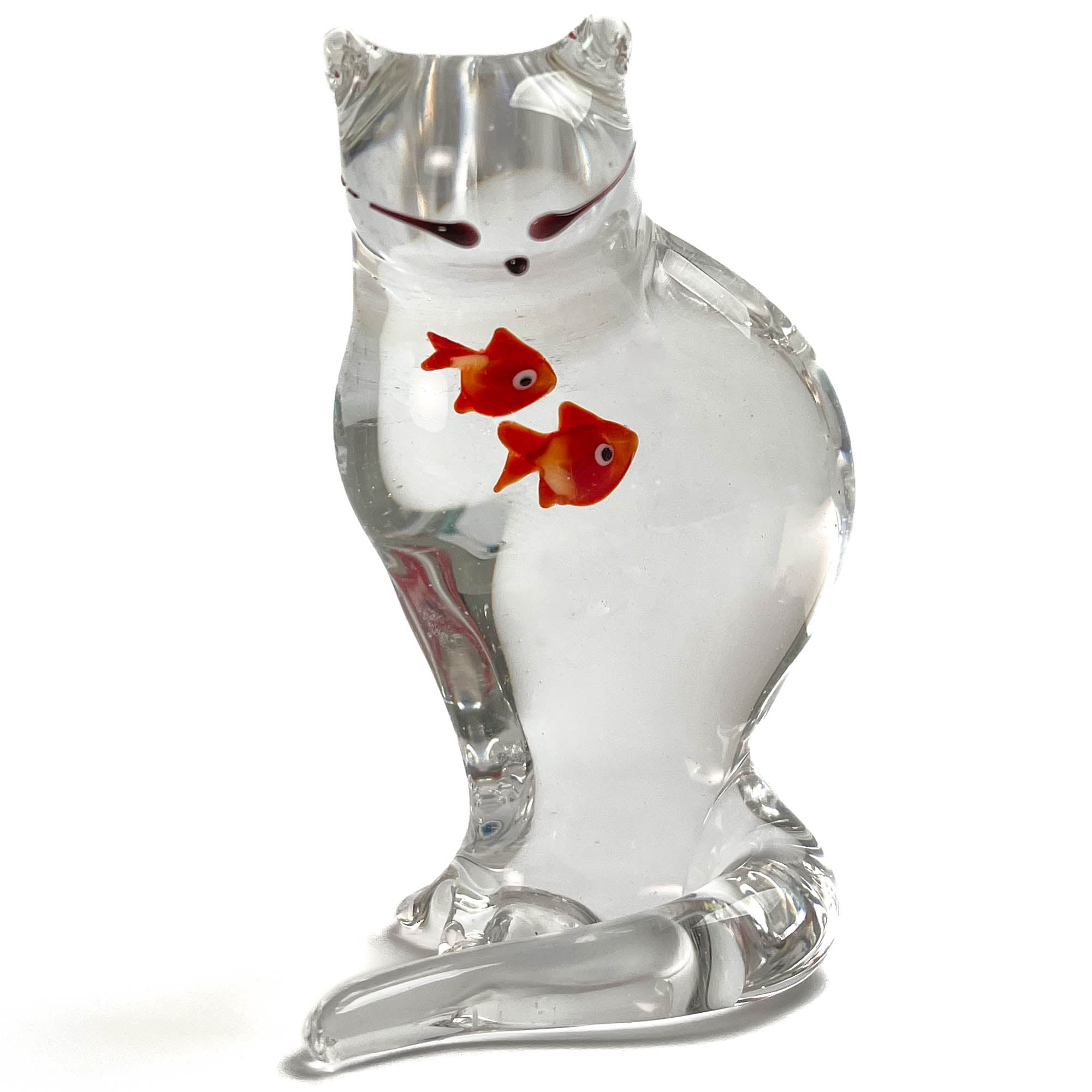 Cat swallowing a fish - Murano Glass