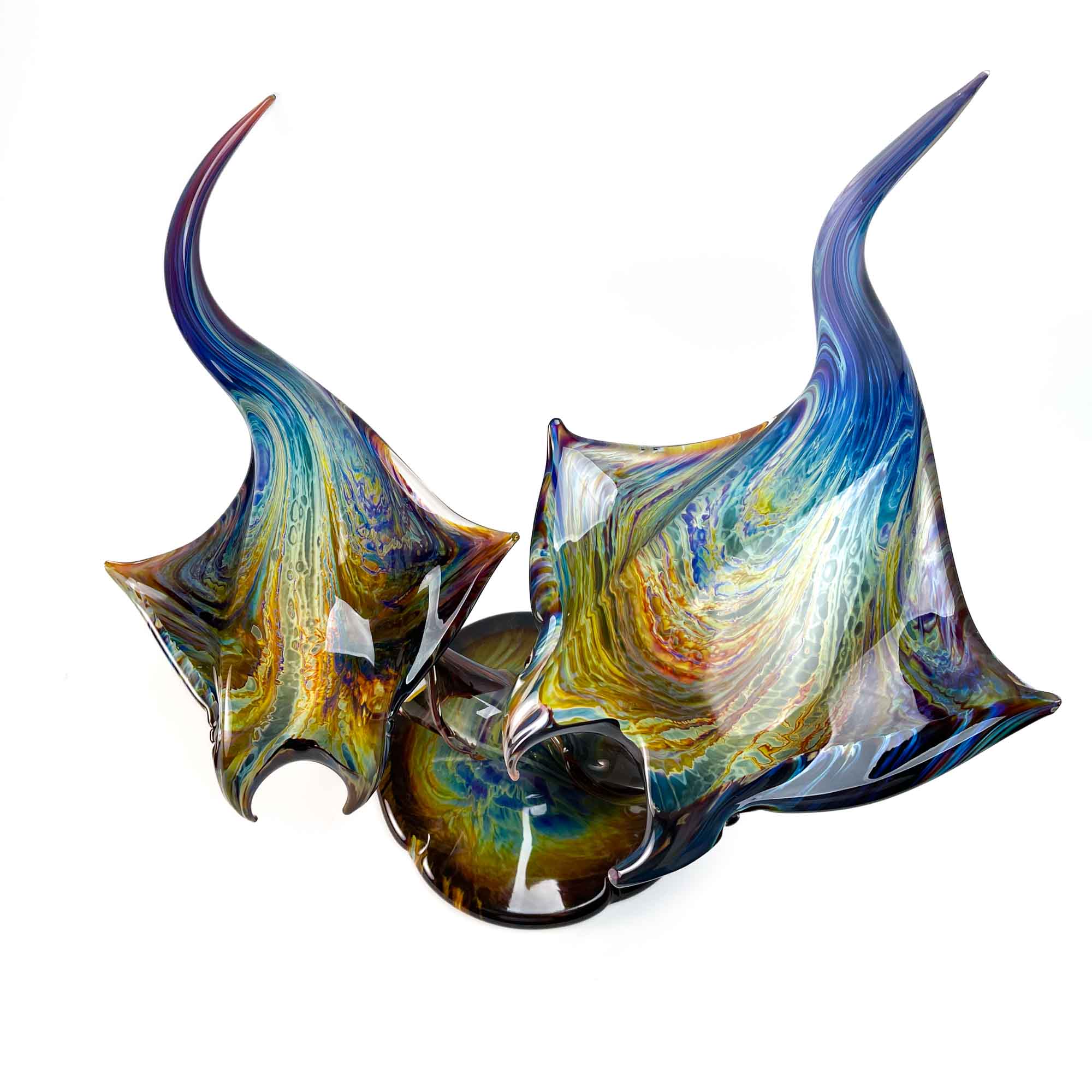 Two Murano glass Manta Rays | Authentic Murano Glass