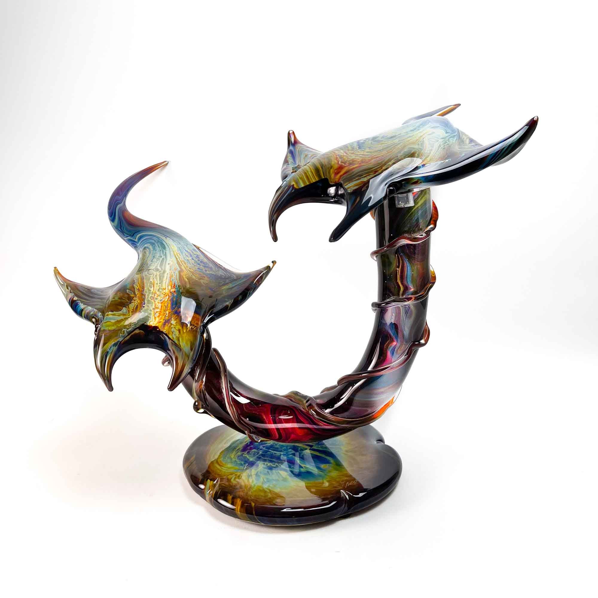 Two Murano glass Manta Rays | Authentic Murano Glass