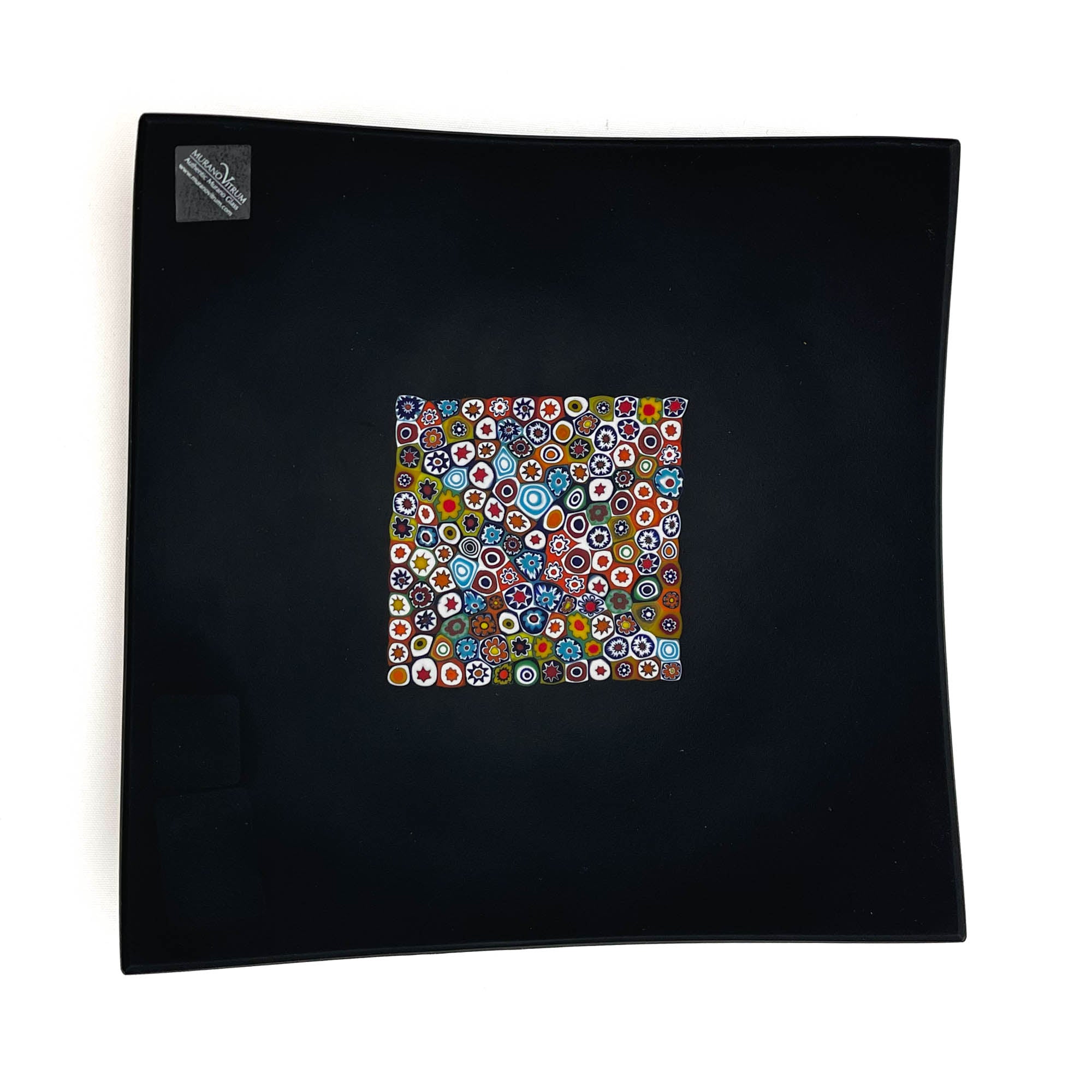 Black and Millefiori Plate - Square 17