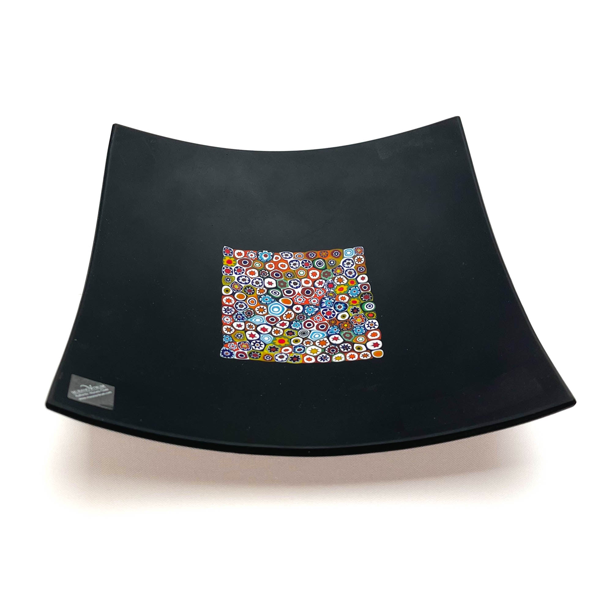 Black and Millefiori Plate - Square 17