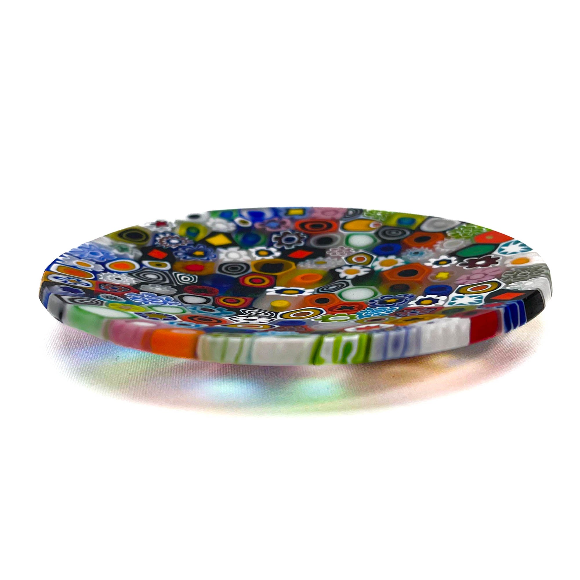 Stunning Murano Round Decorative Plate with Murrine - Made in Italy