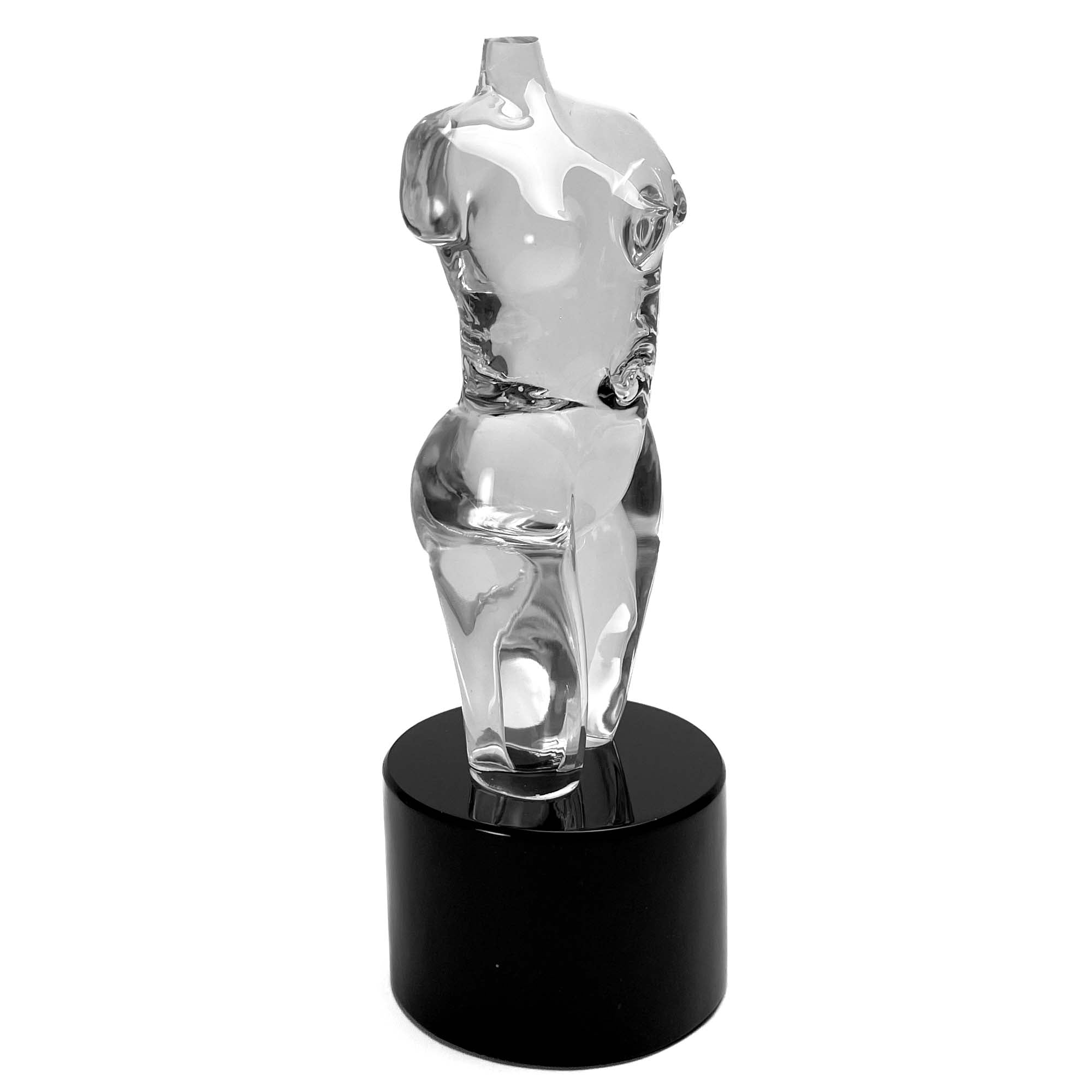 Woman Torso Clear and Black - Murano Glass