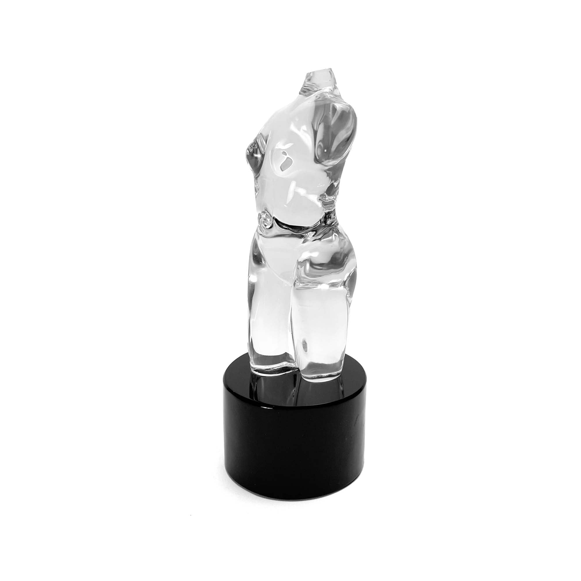 Woman Torso Clear and Black - Murano Glass