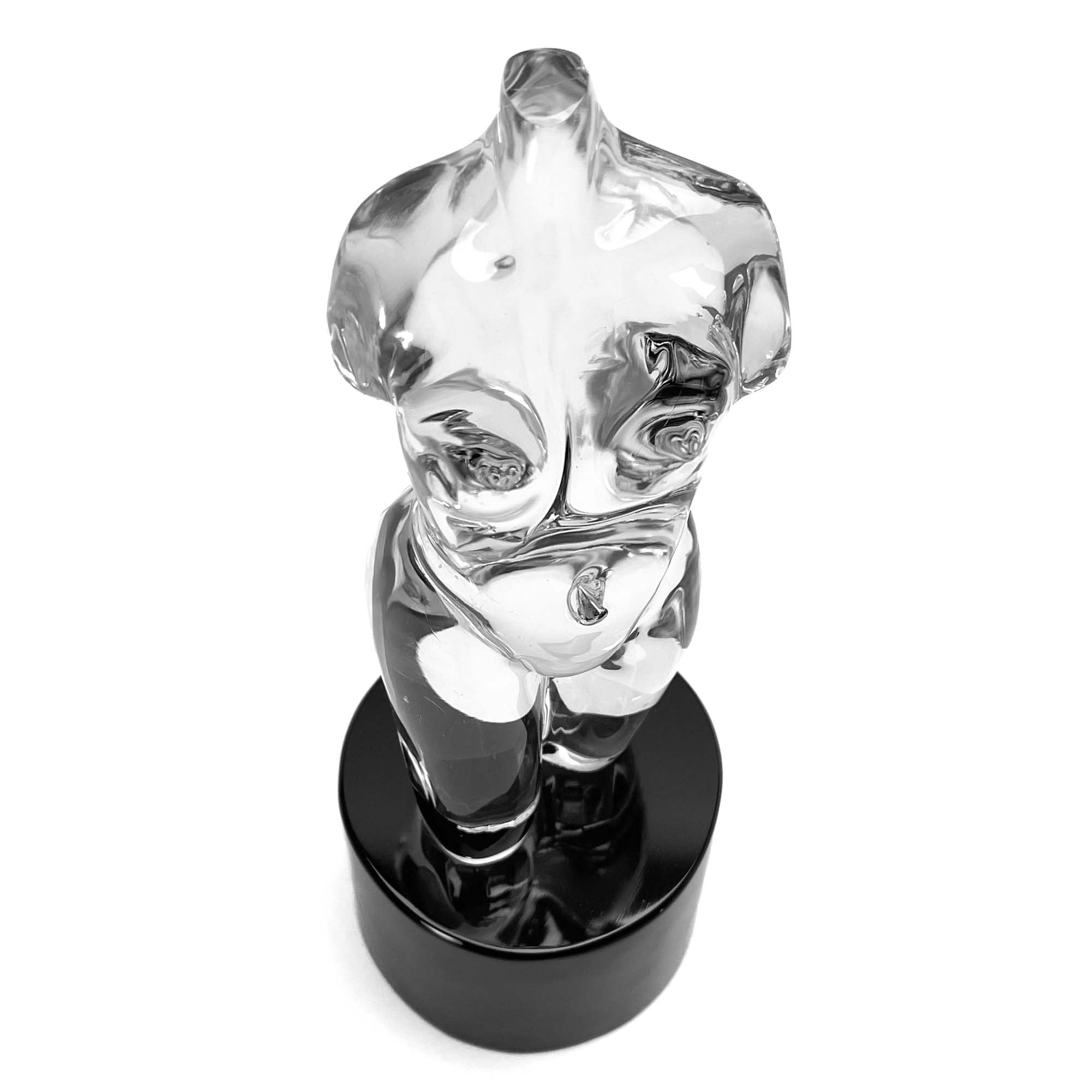 Woman Torso Clear and Black - Murano Glass