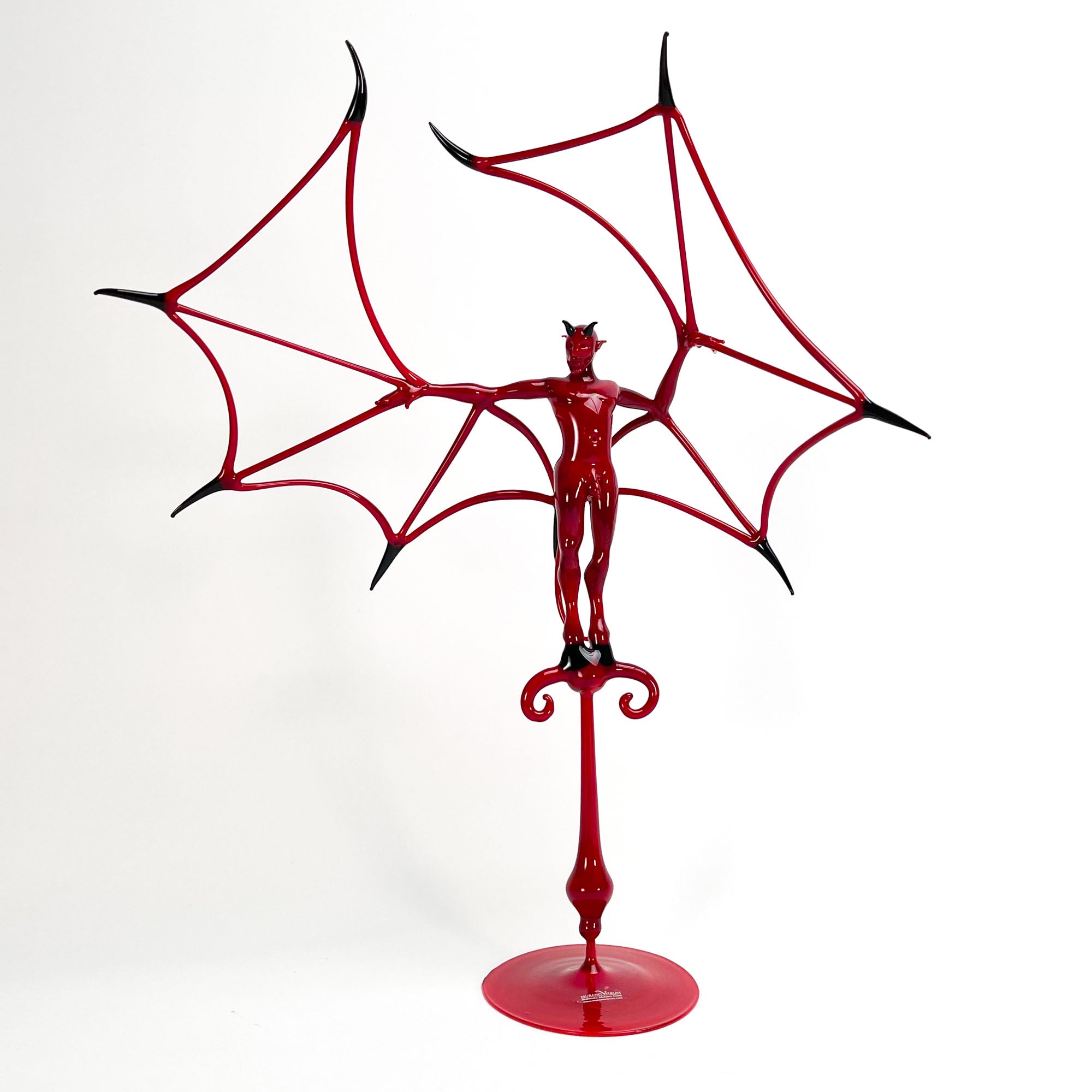 Red Flying Devil in the Stand- Murano Glass