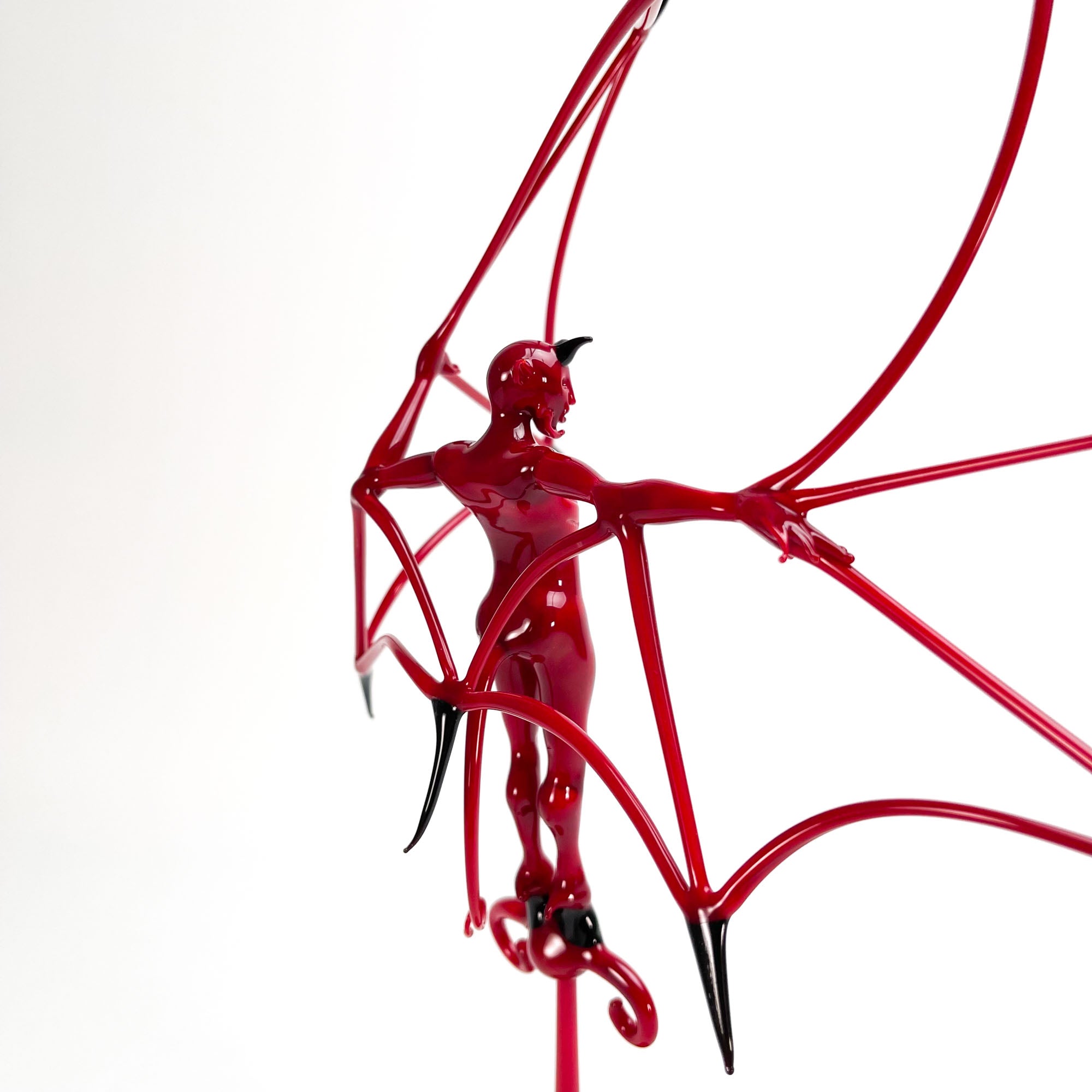 Red Flying Devil in the Stand- Murano Glass