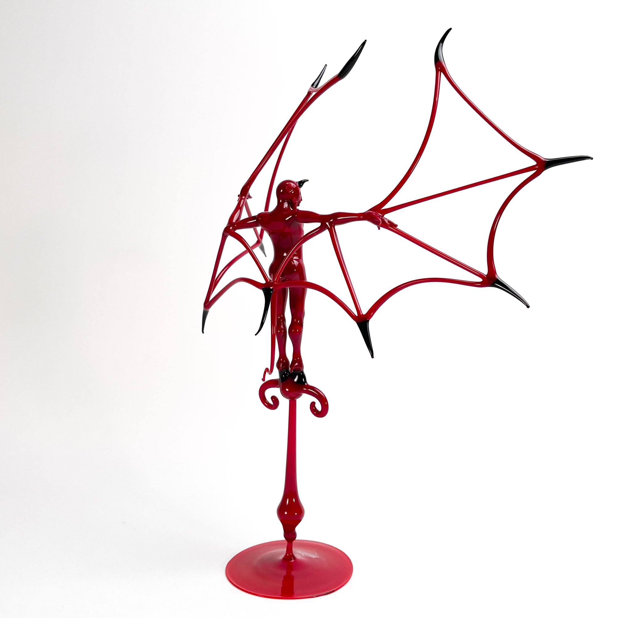 Red Flying Devil in the Stand- Murano Glass