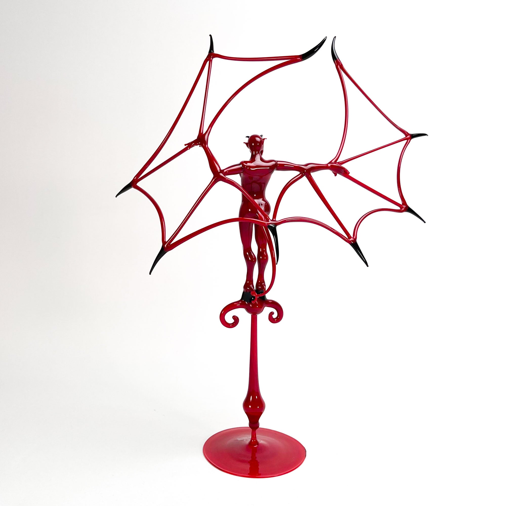 Red Flying Devil in the Stand- Murano Glass