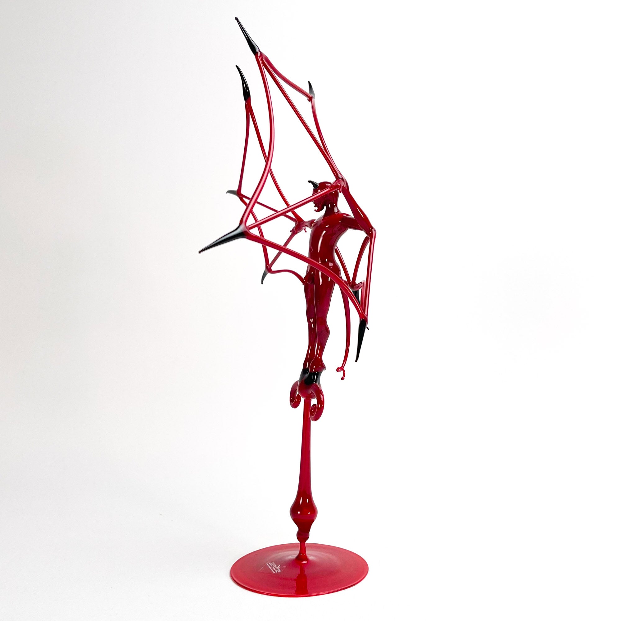 Red Flying Devil in the Stand- Murano Glass