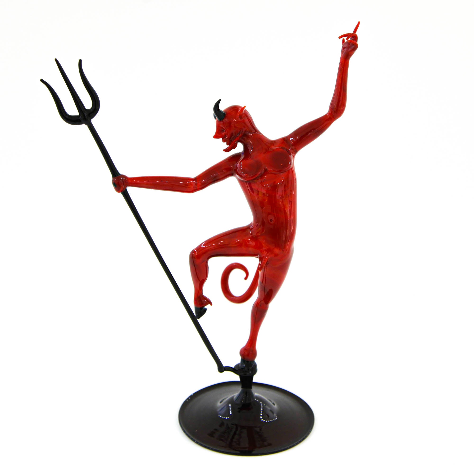 Devil with pitchfork Murano Glass