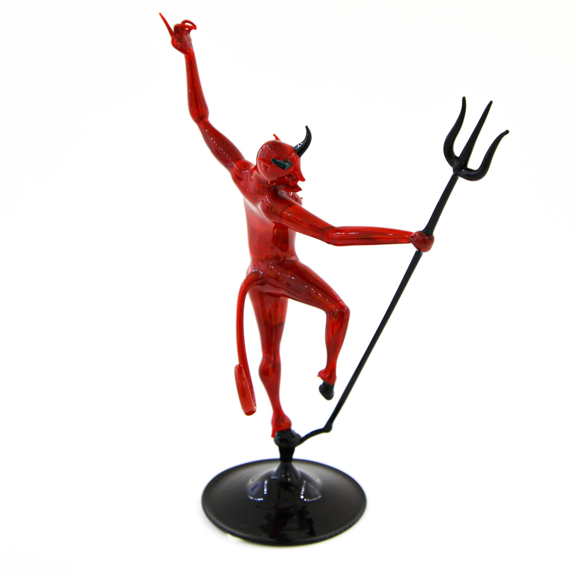 Devil with pitchfork Murano Glass