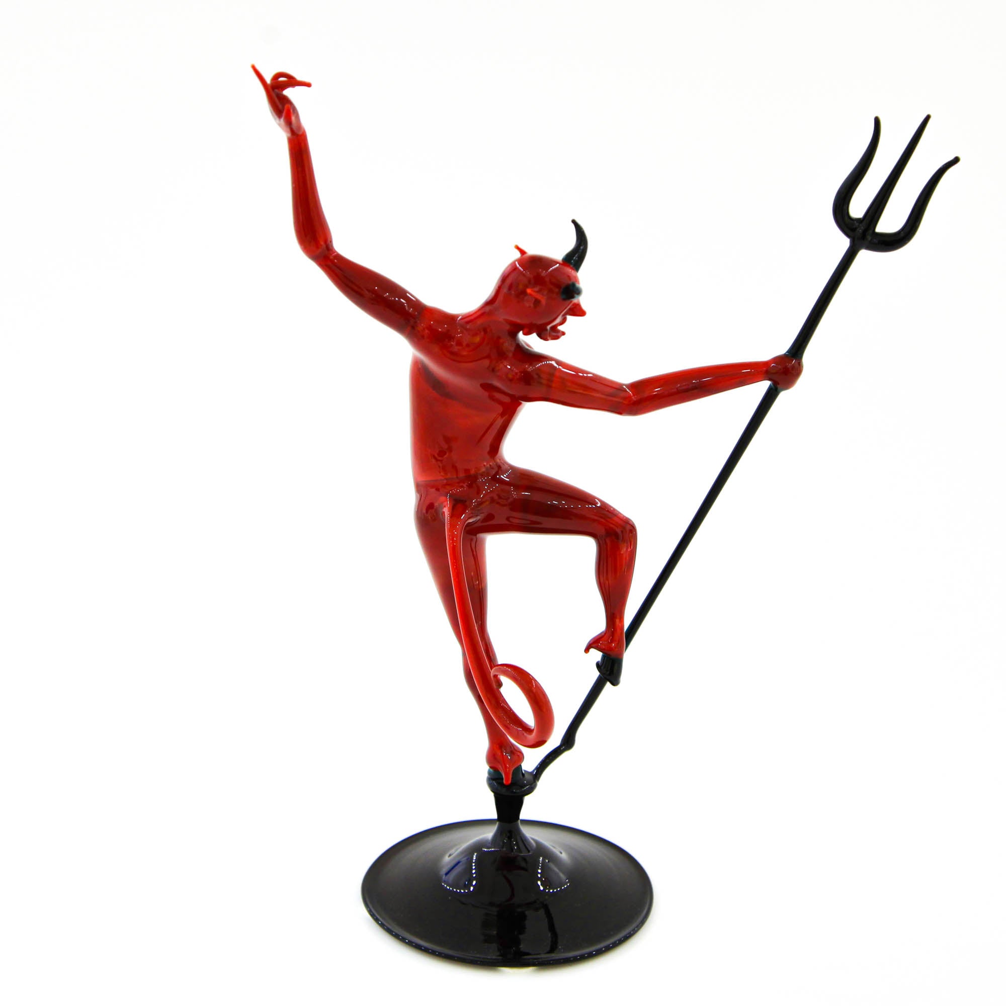 Devil with pitchfork Murano Glass