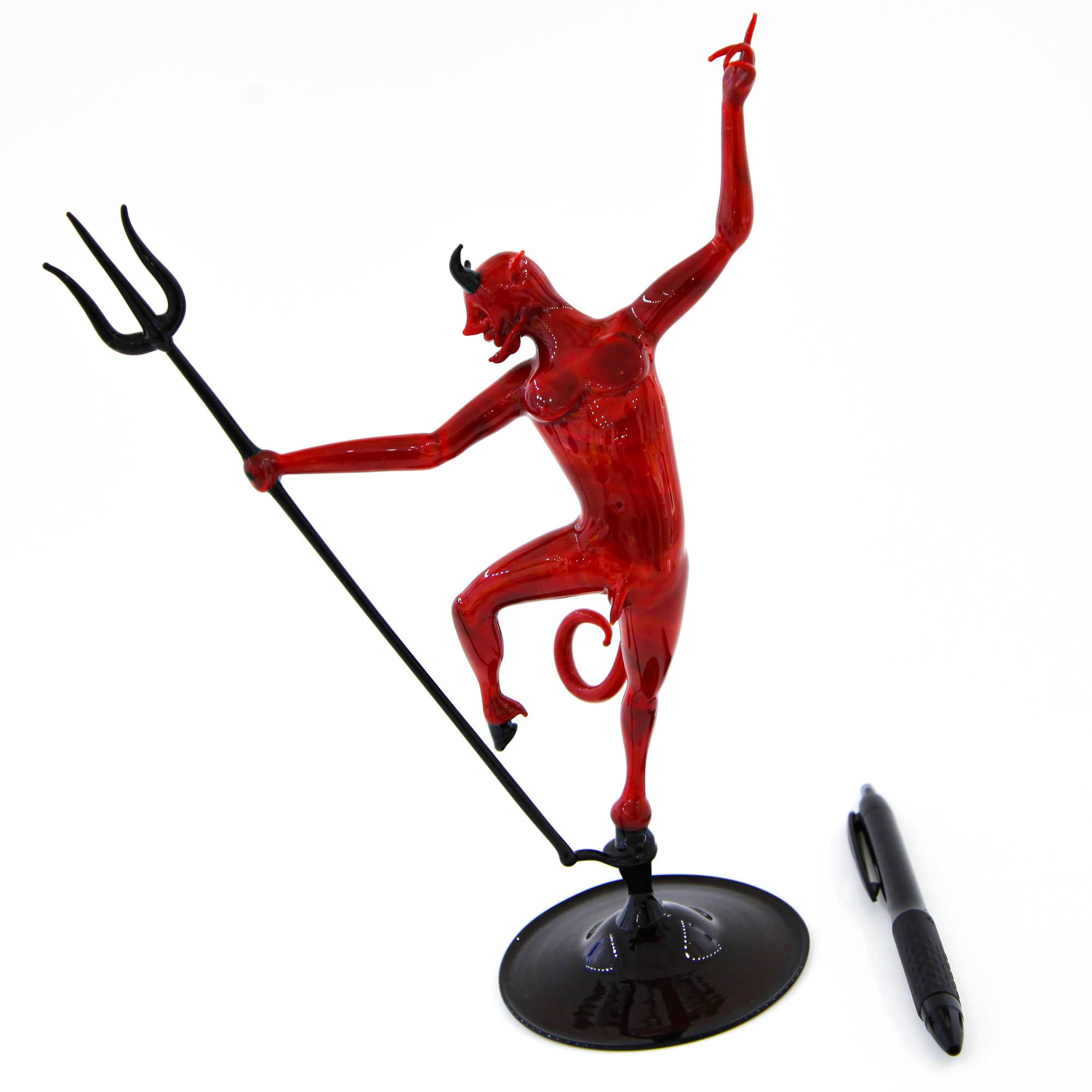 Devil with pitchfork Murano Glass