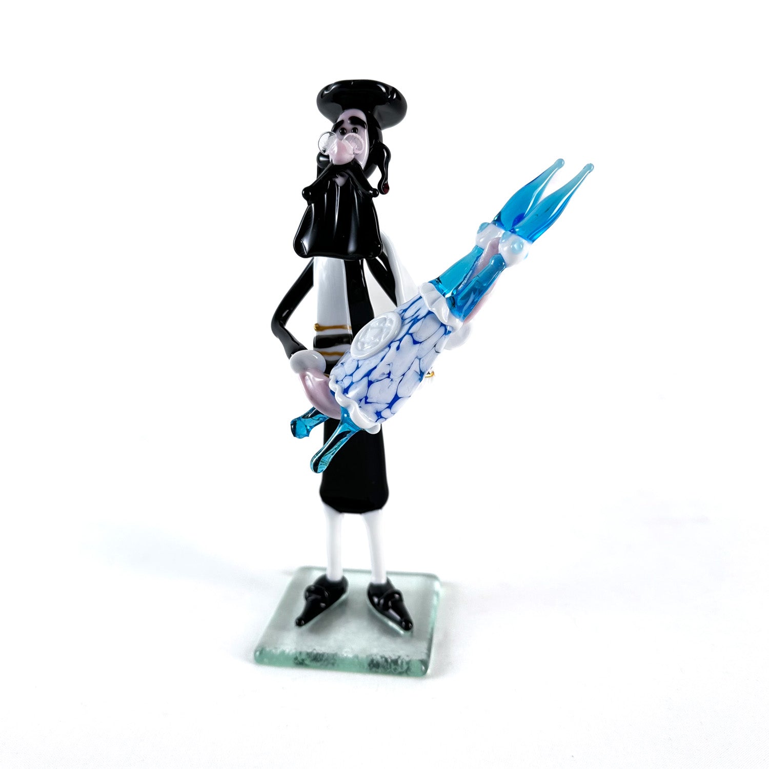 Rabbi glass figurine with Torah