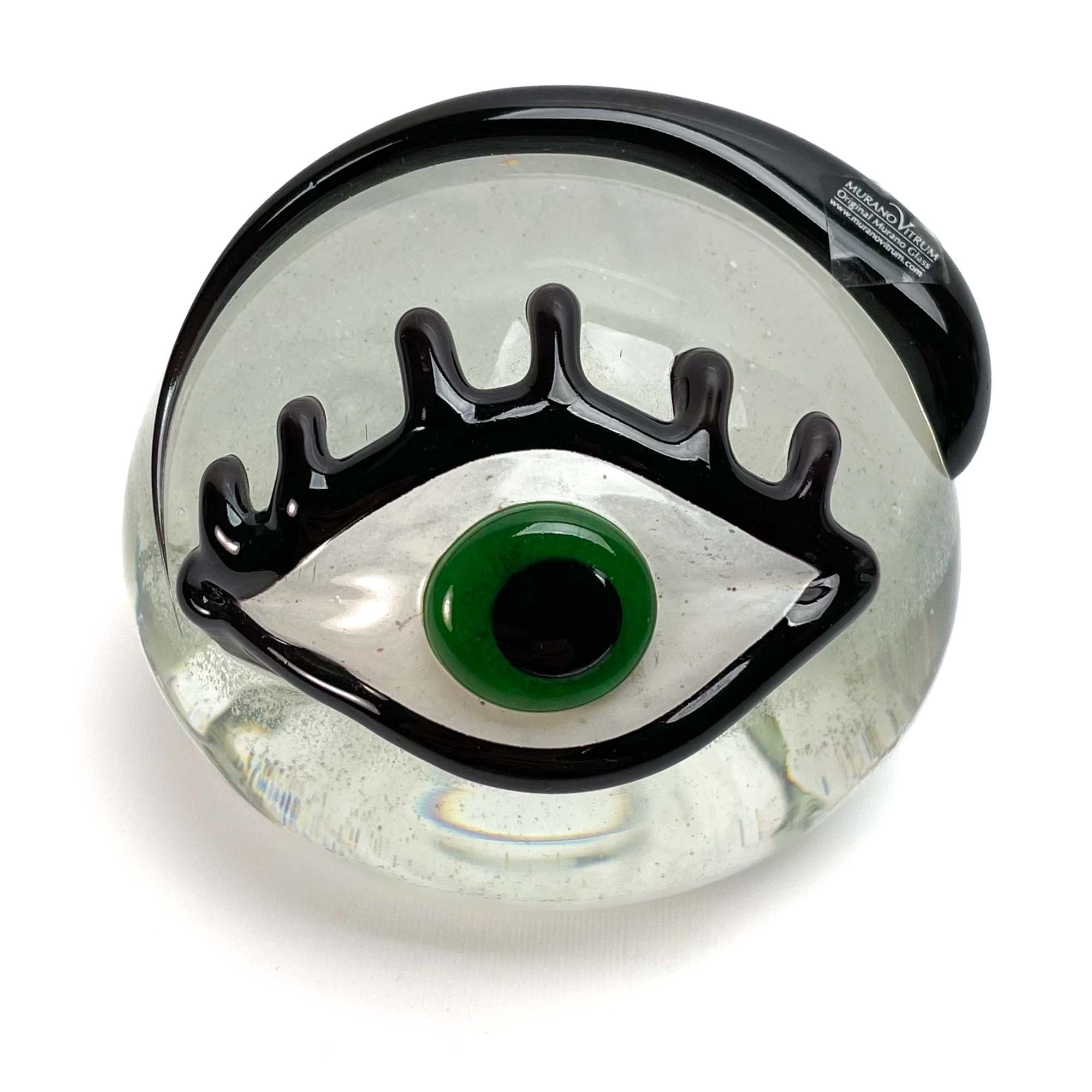 Oeil avec presse-papier à base luminescente - Verre de Murano