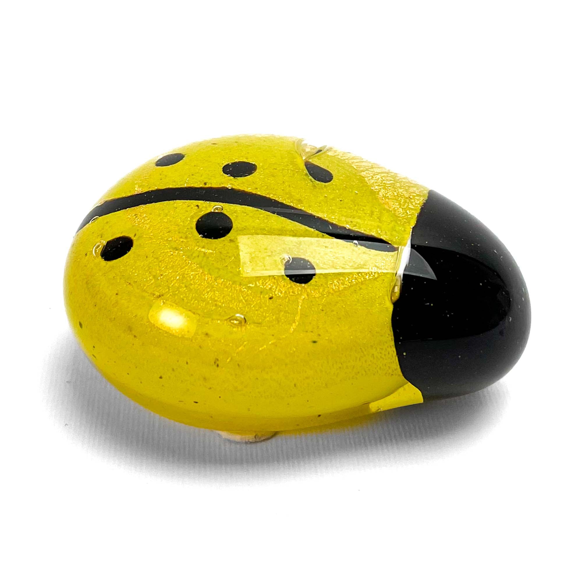 Yellow ladybug paperweight - Murano Glass